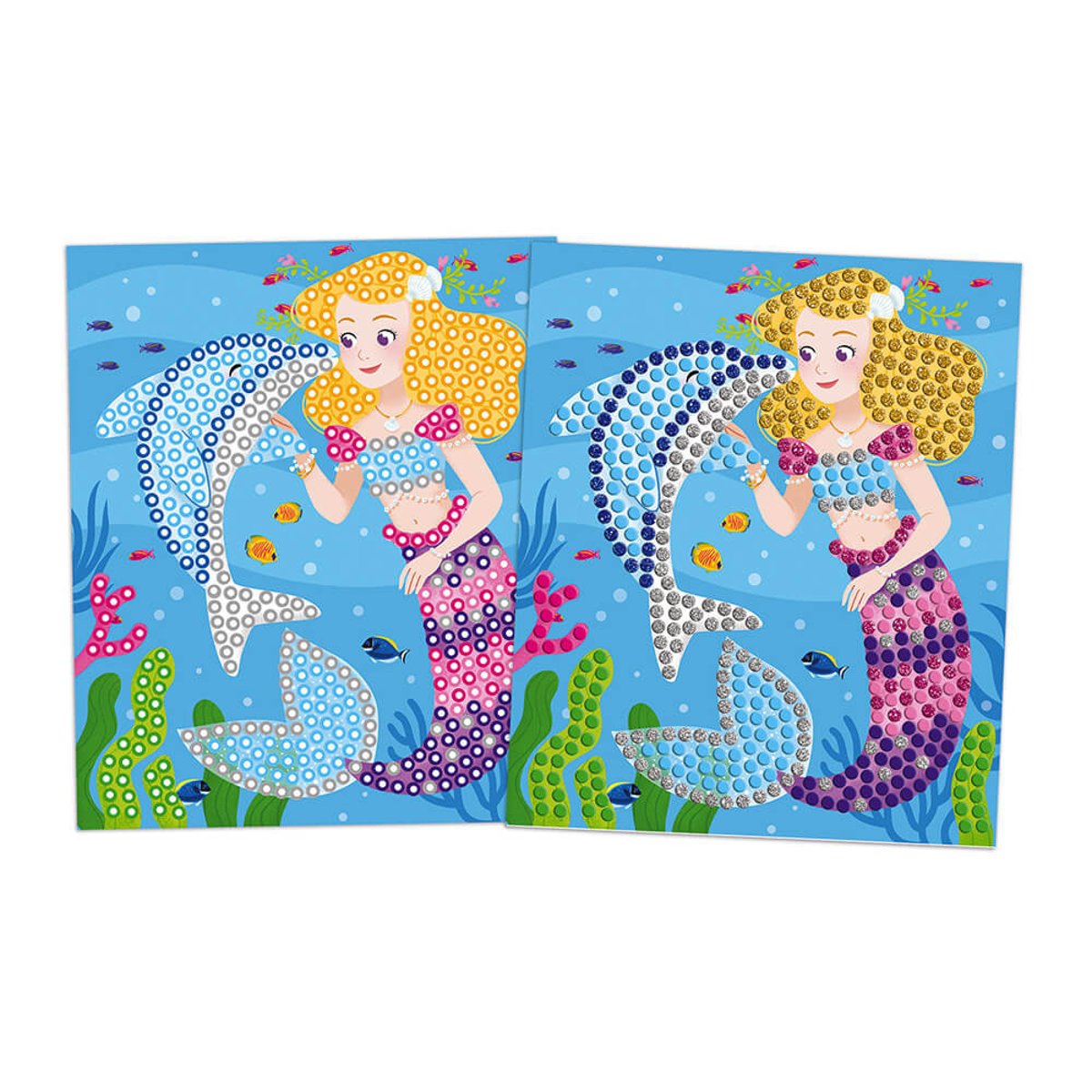 Kit Créatif - Mosaïques Dauphins Et Sirènes bleu, JANOD