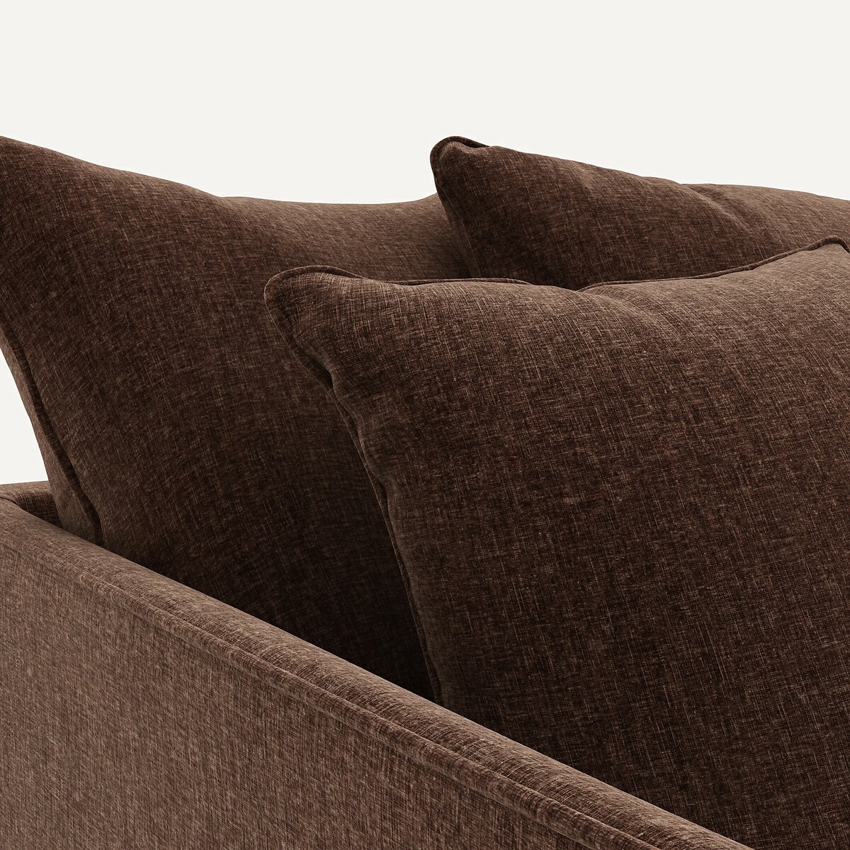2-zits compacte bank in chenille fluweel, Lazare gebrand kastanje, AM.PM