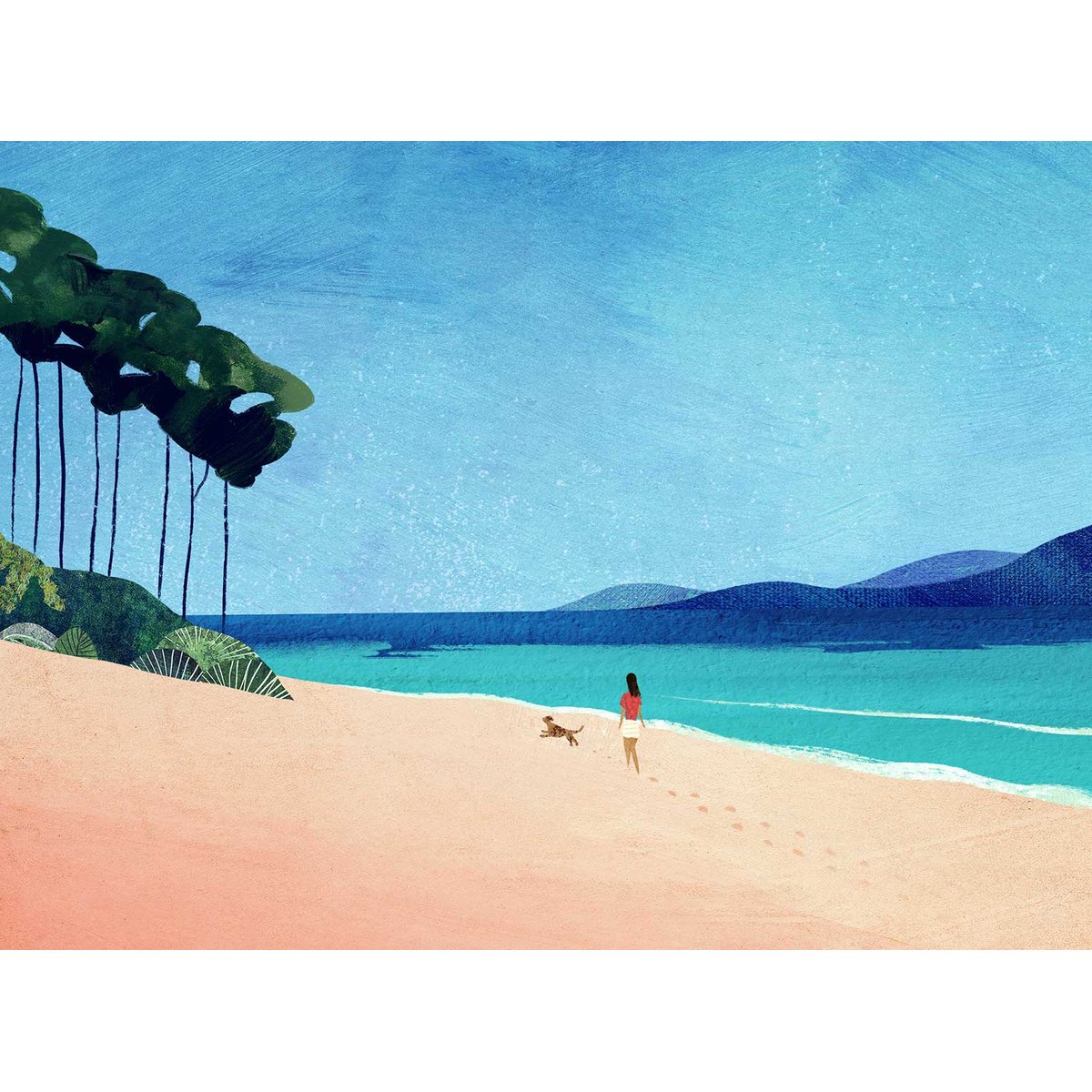 Papier peint echappée en bord de mer intissé, HEXOA