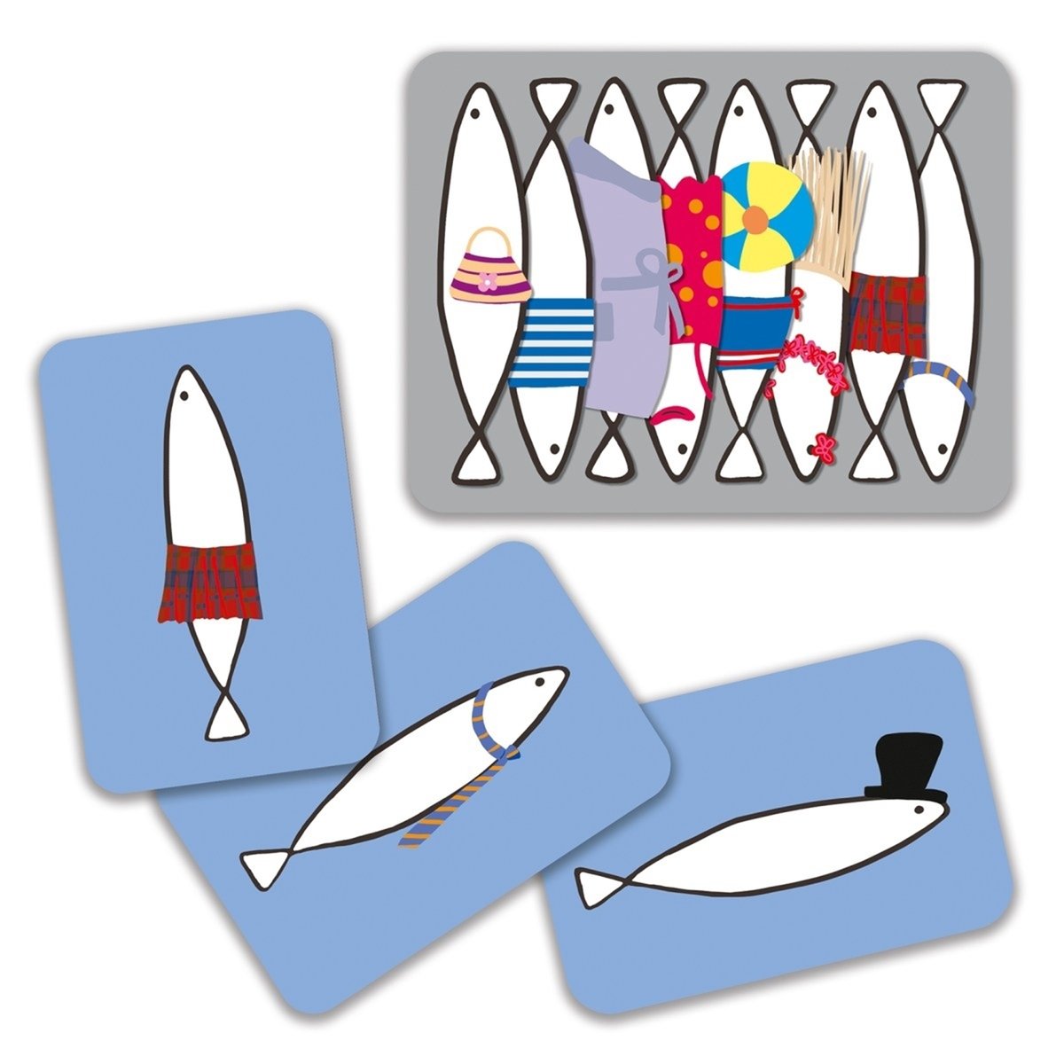 Sardines - Jeu de cartes de mémoire multicolore, DJECO