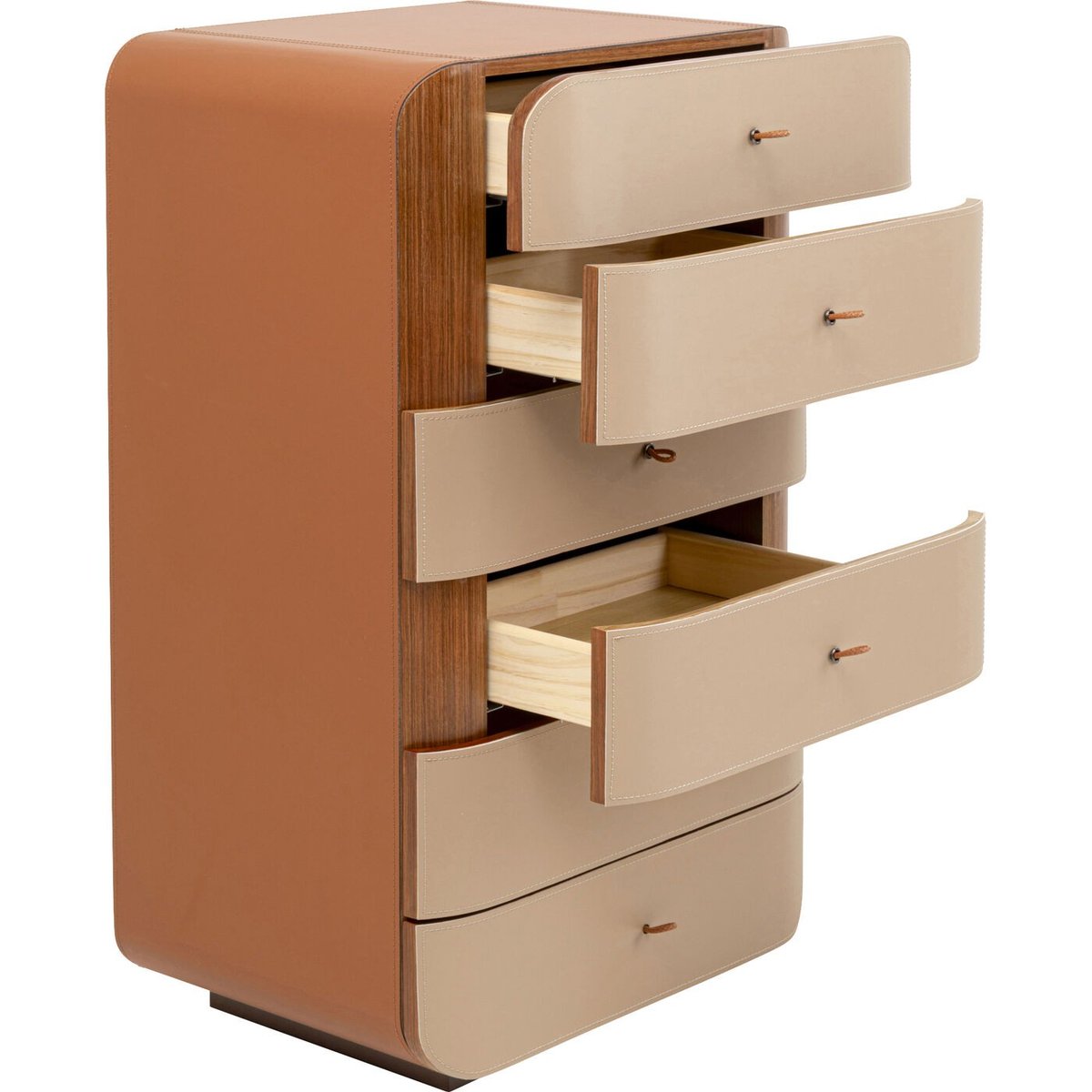 Chiffonnier 6 tiroirs en simili et noyer, TANGO marron, KARE DESIGN