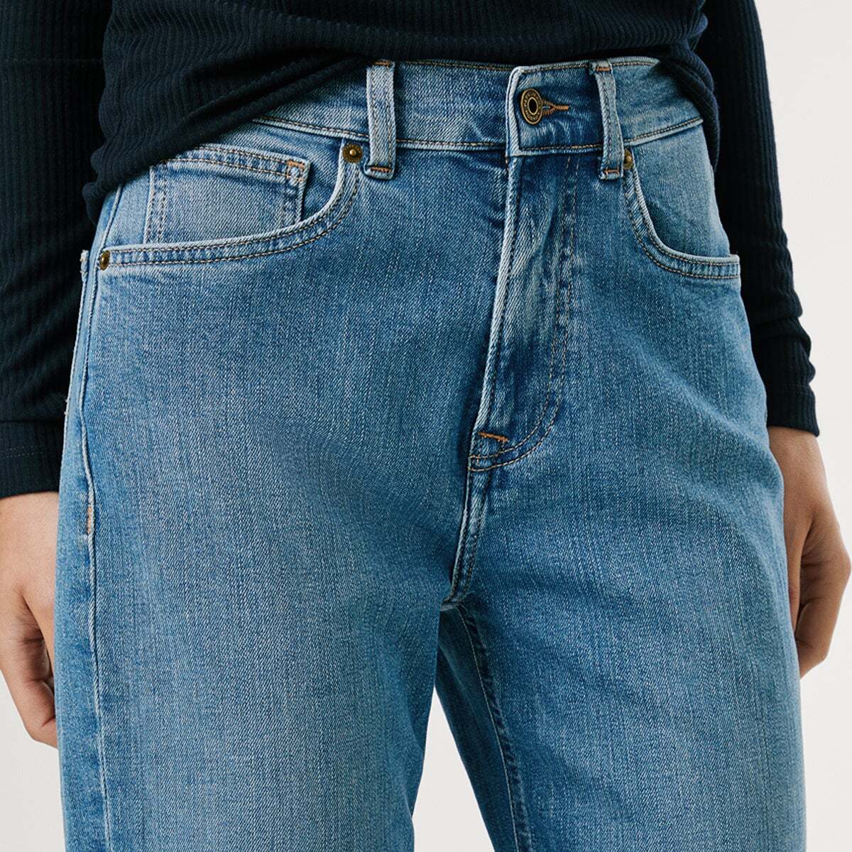 Jean Coupe Regular, Taille Haute - Robyn vintage light blue, PEPE JEANS