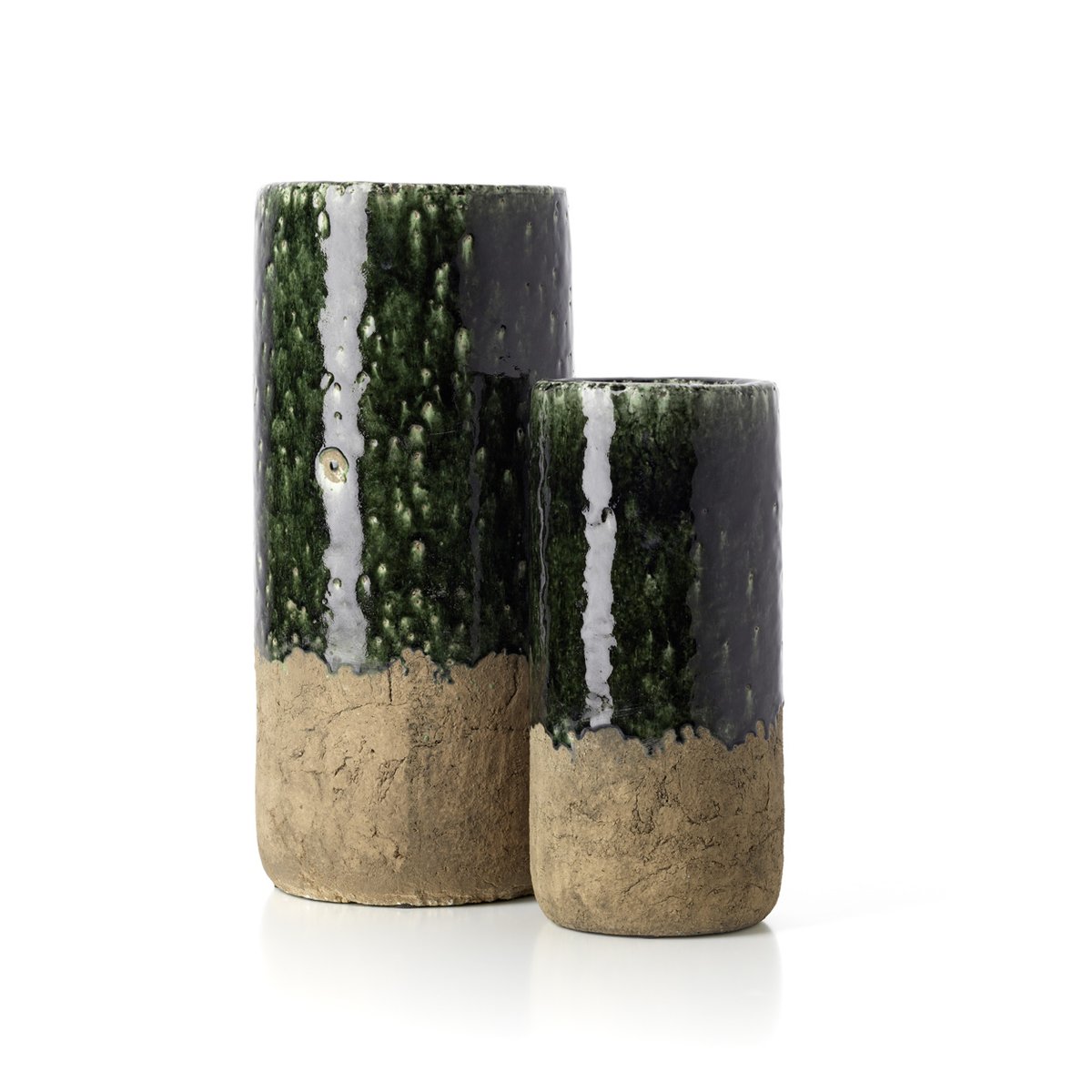 Vase en grès cérame MOSS vert forêt, BAZAR BIZAR