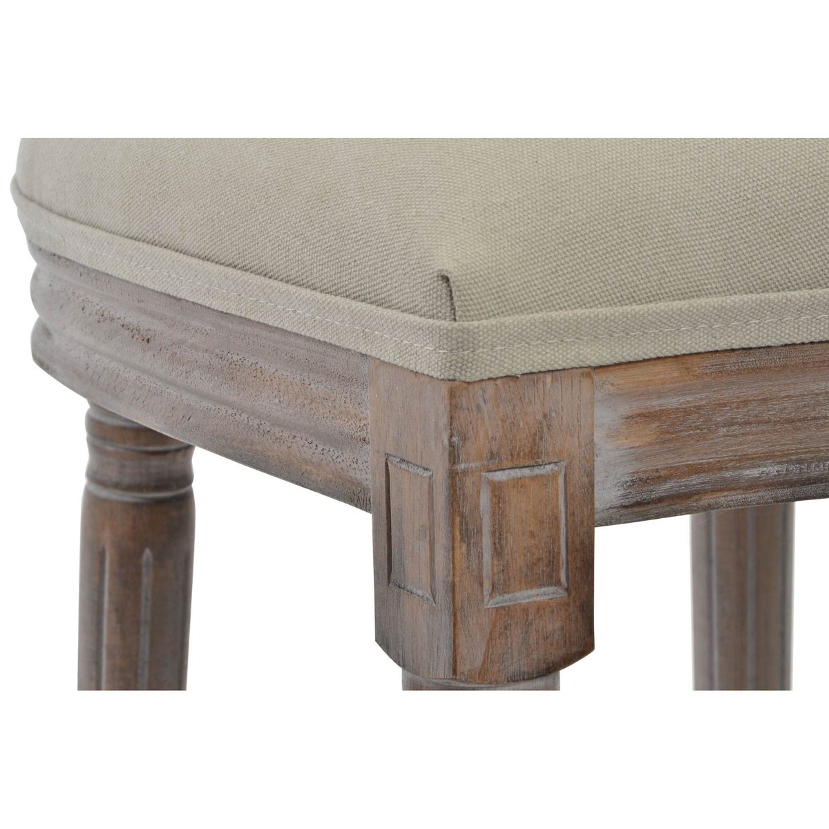 Chaise médaillon bois et lin beige - 48x46x96cm beige, WADIGA