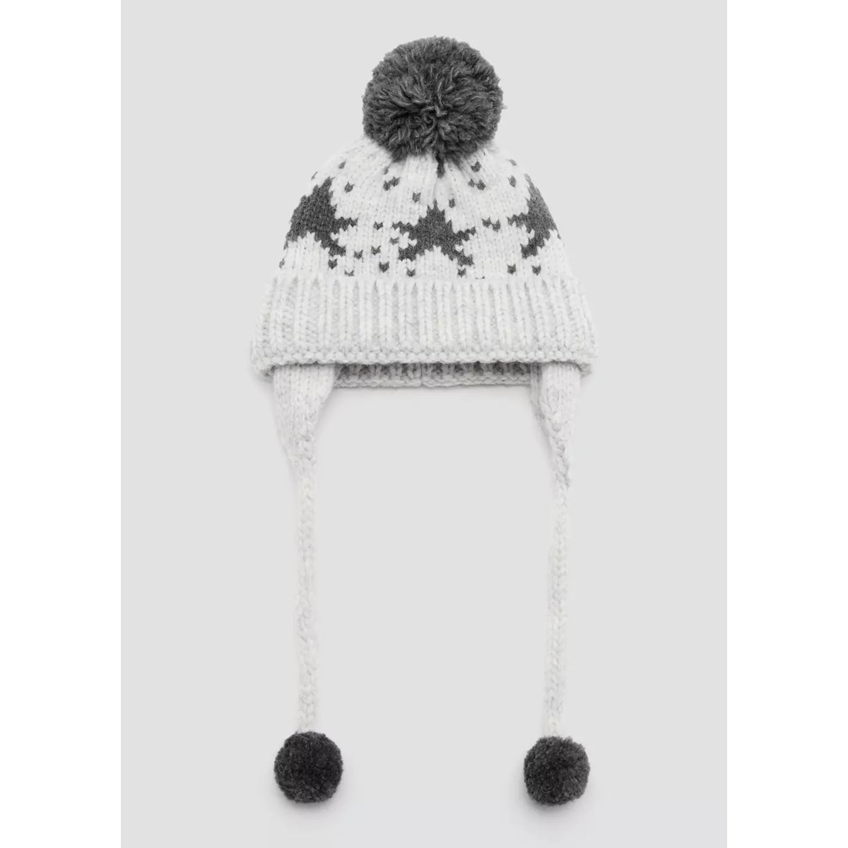 Bonnet en maille étoiles gris, MANGO BABY