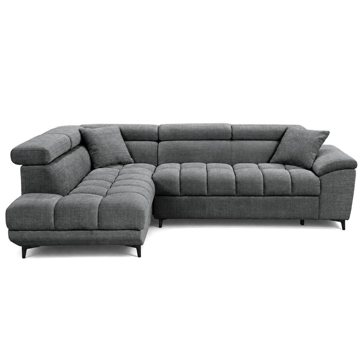 Canapé d'Angle Convertible 5 places - CAMILLE gris anthracite, BEST MOBILIER