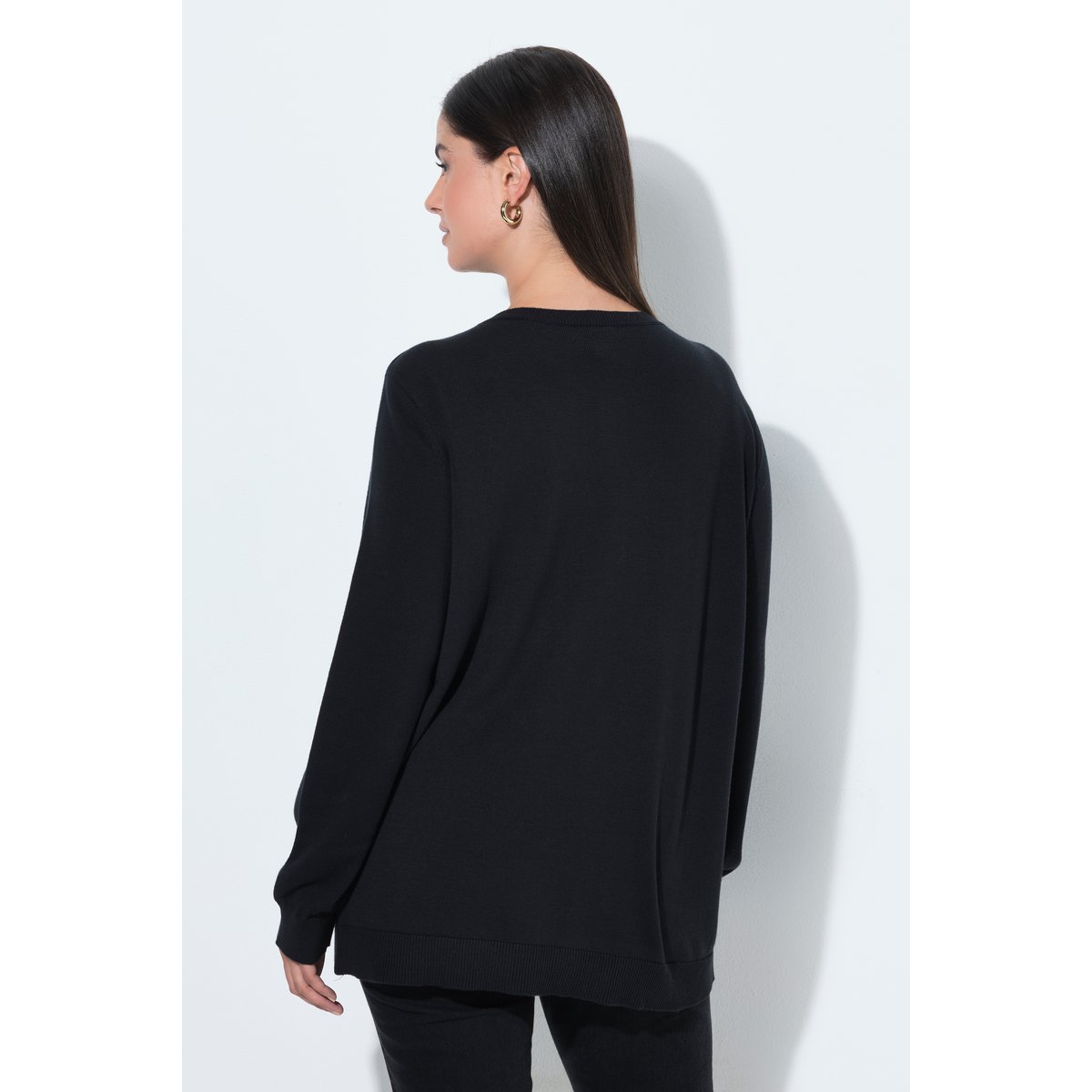 Cardigan de Noël, sapins brodés noir, ULLA POPKEN
