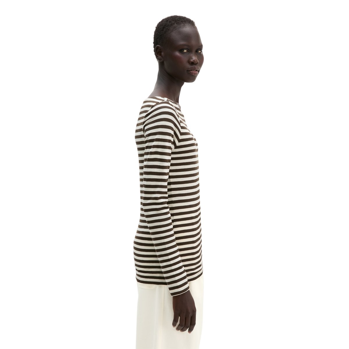 T-shirt à manches longues en jersey Organic Cotton Club noir, MARC O'POLO