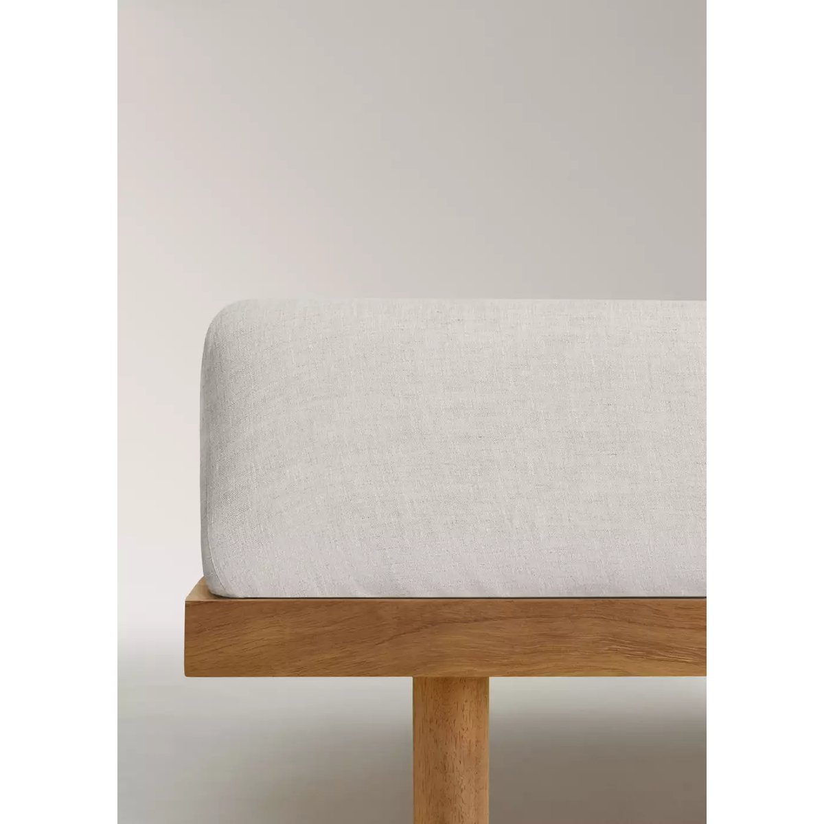 Drap-housse enfant lin lavé lit 90 cm beige, MANGO HOME