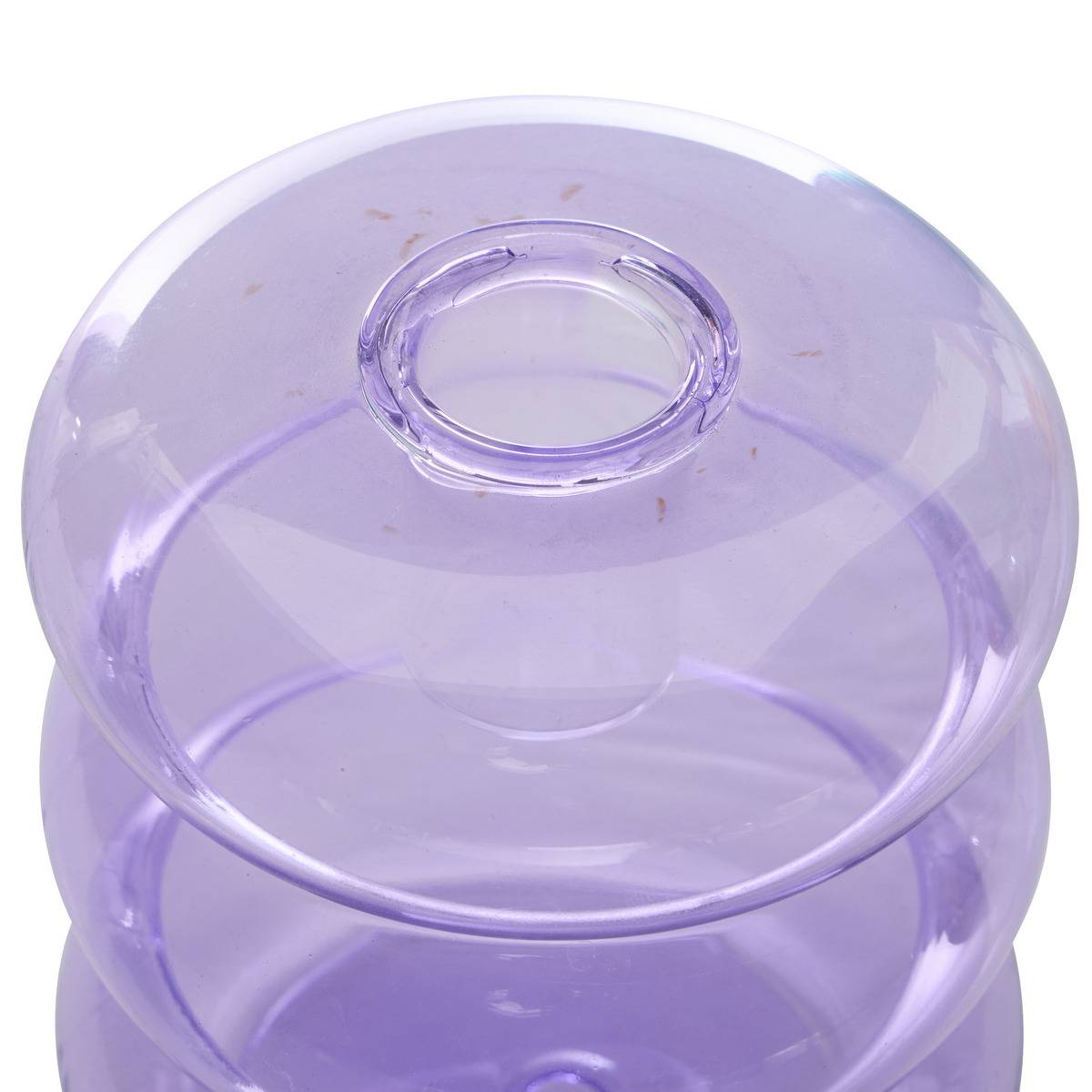 Bougeoir Pool en Verre 9x9x10,5cm Violet orange, ATMOSPHERA