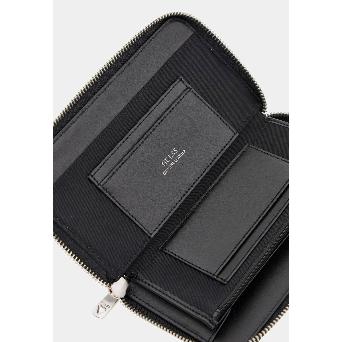 Mini Portefeuille Barcellona Cuir Véritable noir, GUESS