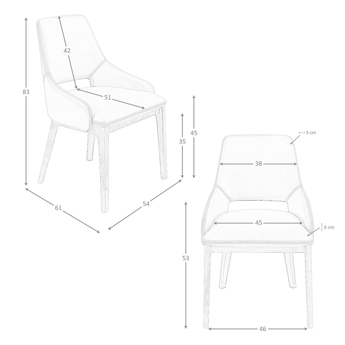 Chaise en similicuir marron | noyer, ANGEL CERDA