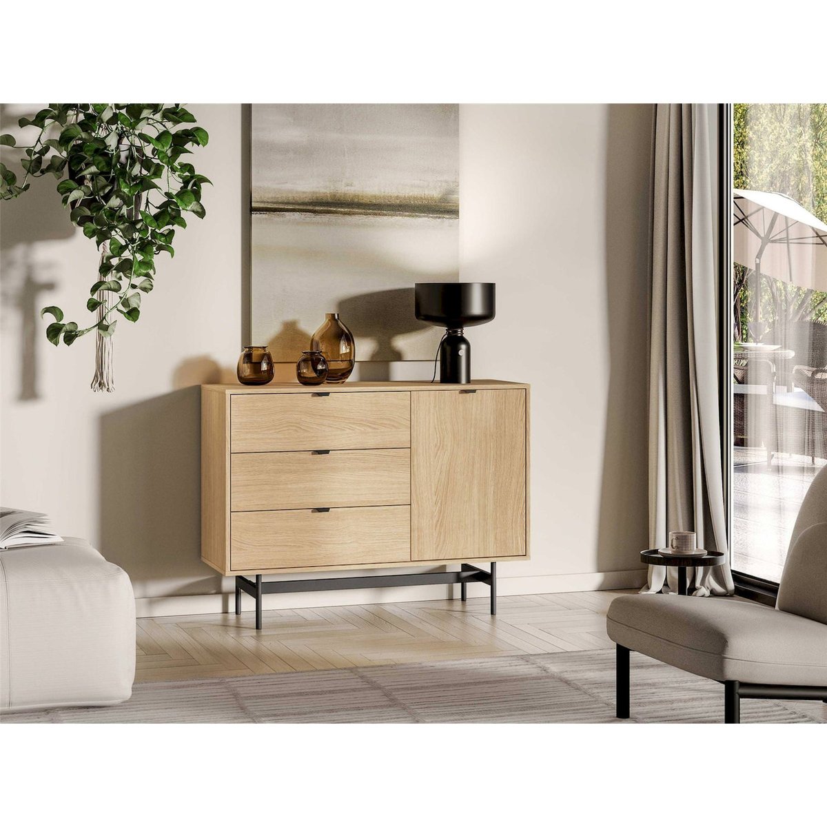 Commode en bois collection HEGGERS chêne mavelie, RECOLLECTION