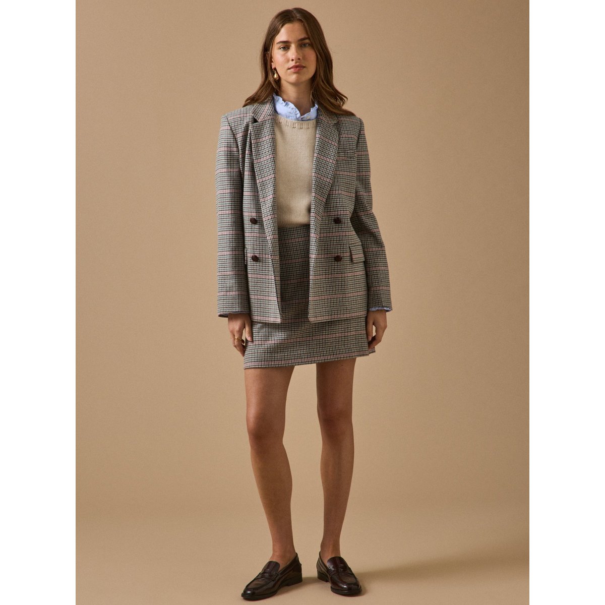 Veste blazer lainage pied-de-poule pied de poule, CYRILLUS