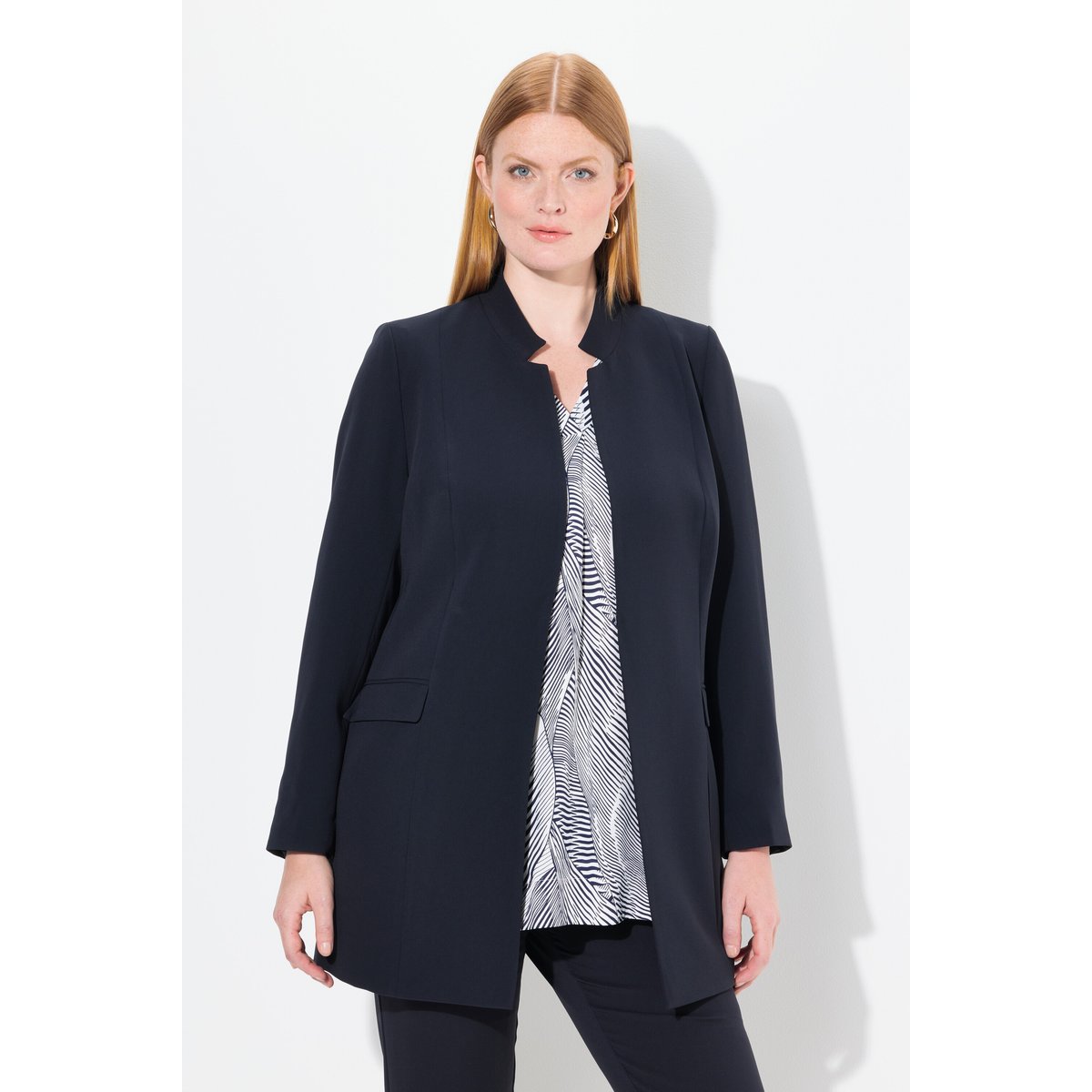 Blazer en acétate, manches longues marine foncé, ULLA POPKEN