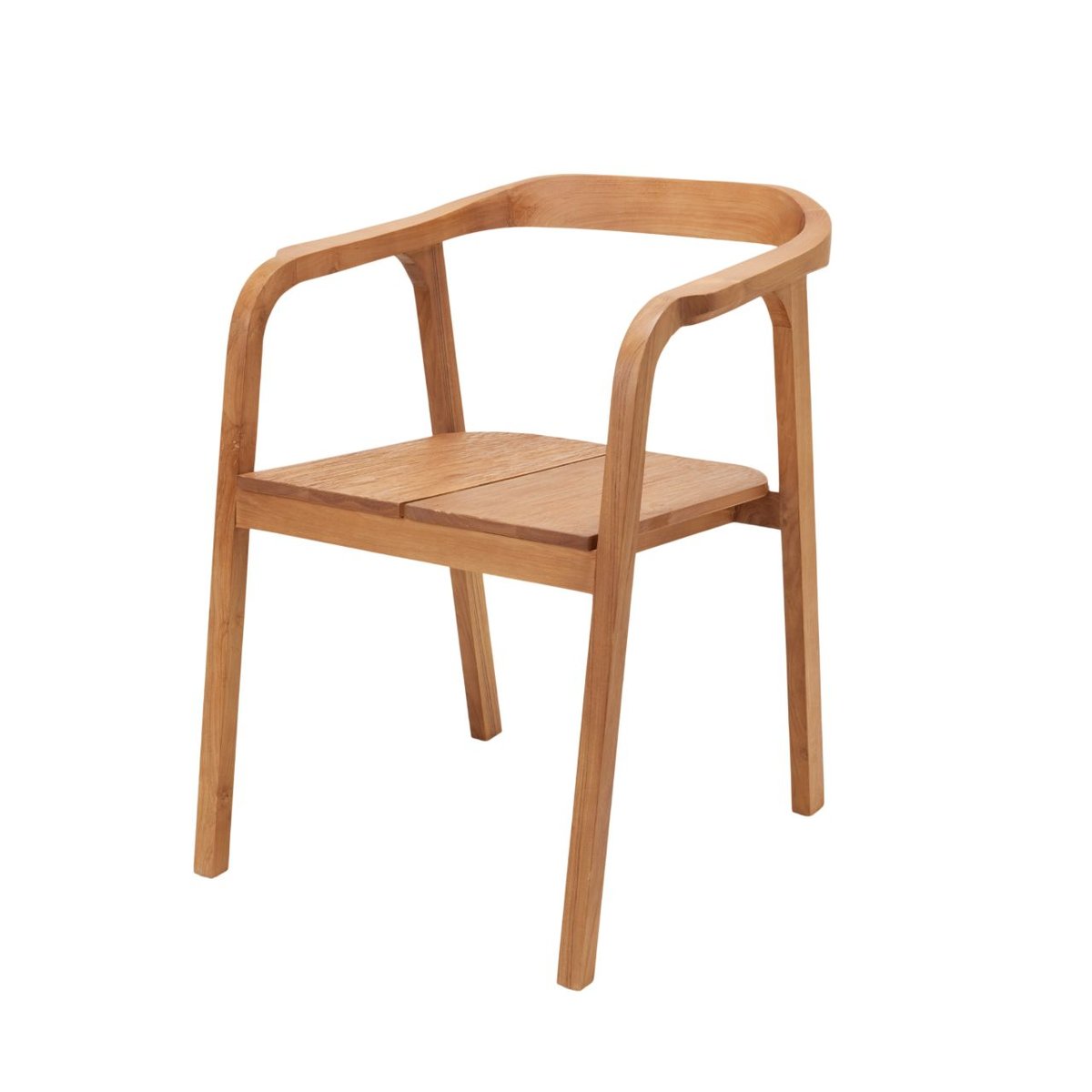 Chaise en bois de teck aux courbes organiques ALIXA teck recyclé, MADURA