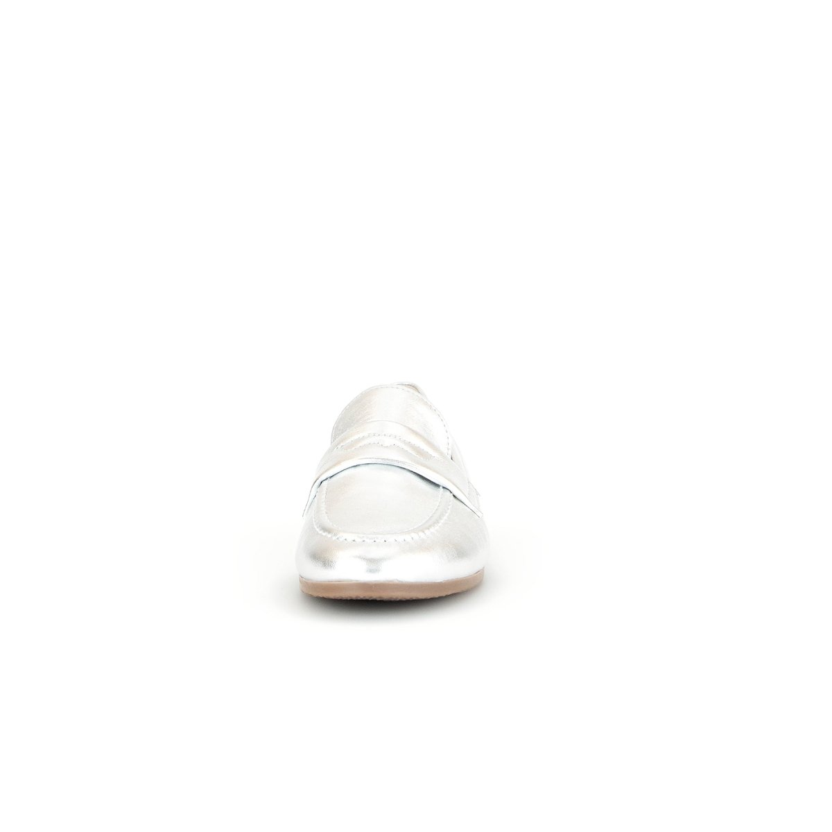 Mocassins en cuir à talon décroché argenté, GABOR