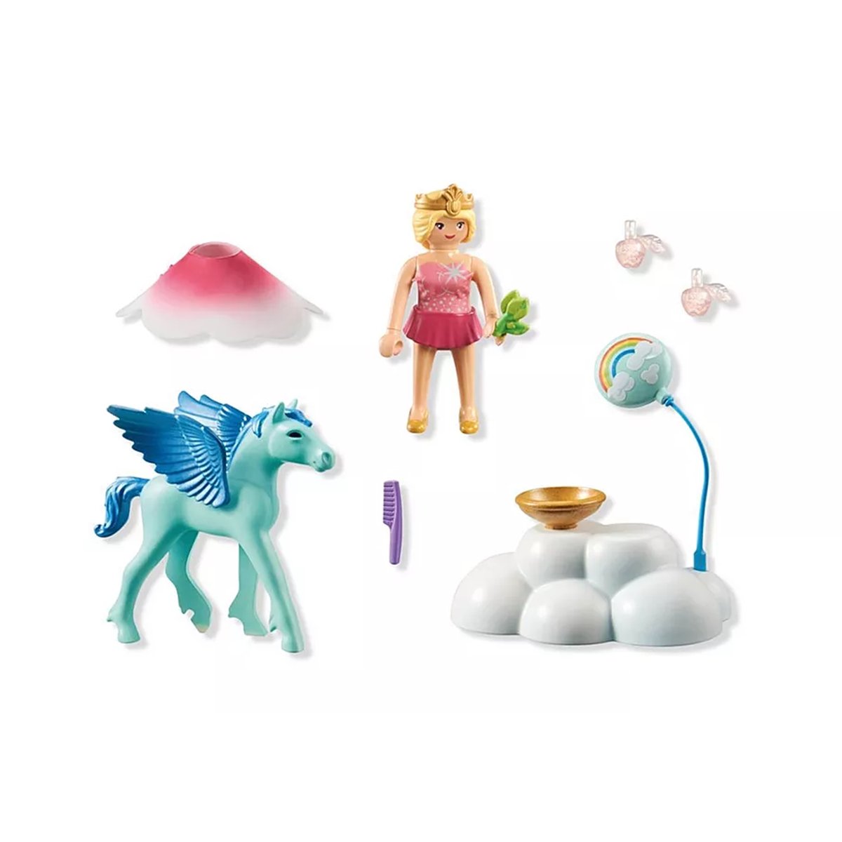 e et poulain ailé, nuage et accessoires multicolore, PLAYMOBIL