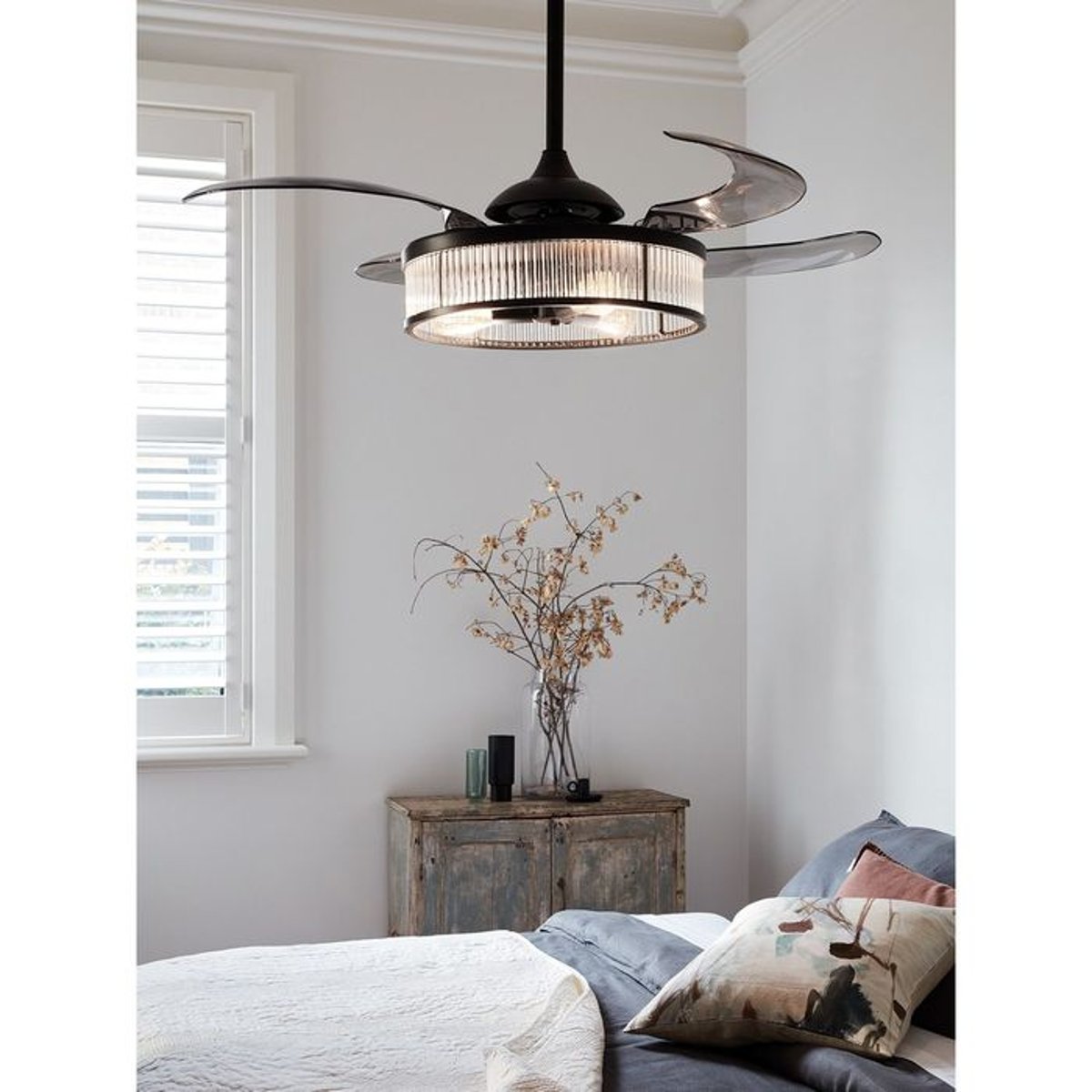 Ventilateur plafond CORBELLE noir - gris, BOUTICA-DESIGN