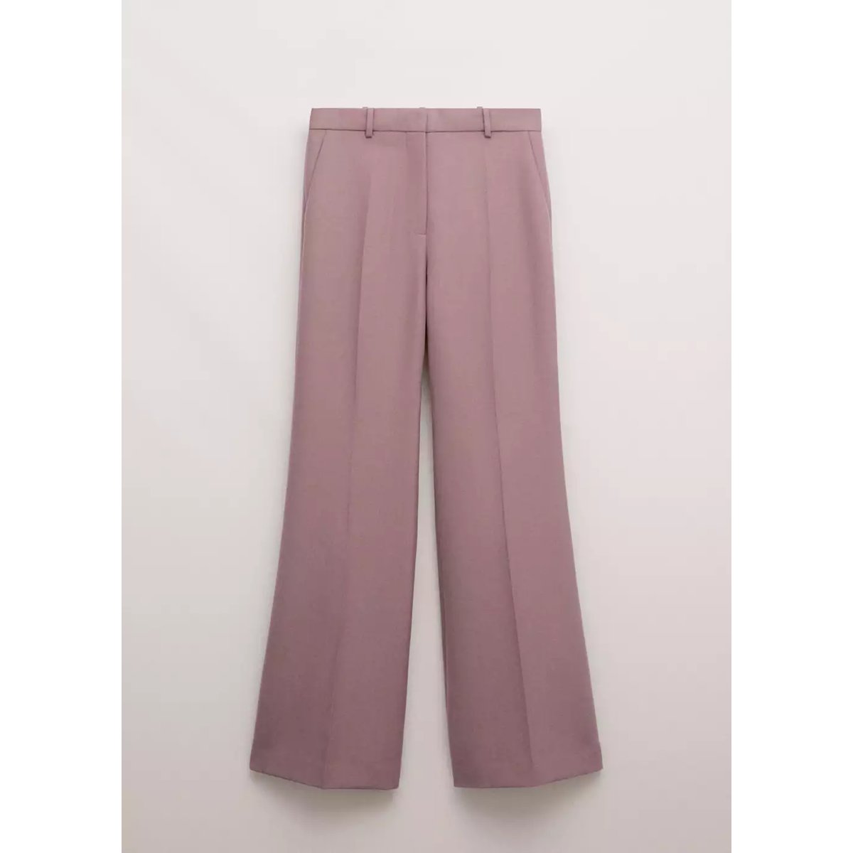 Pantalon de costume flare laine rose, MANGO