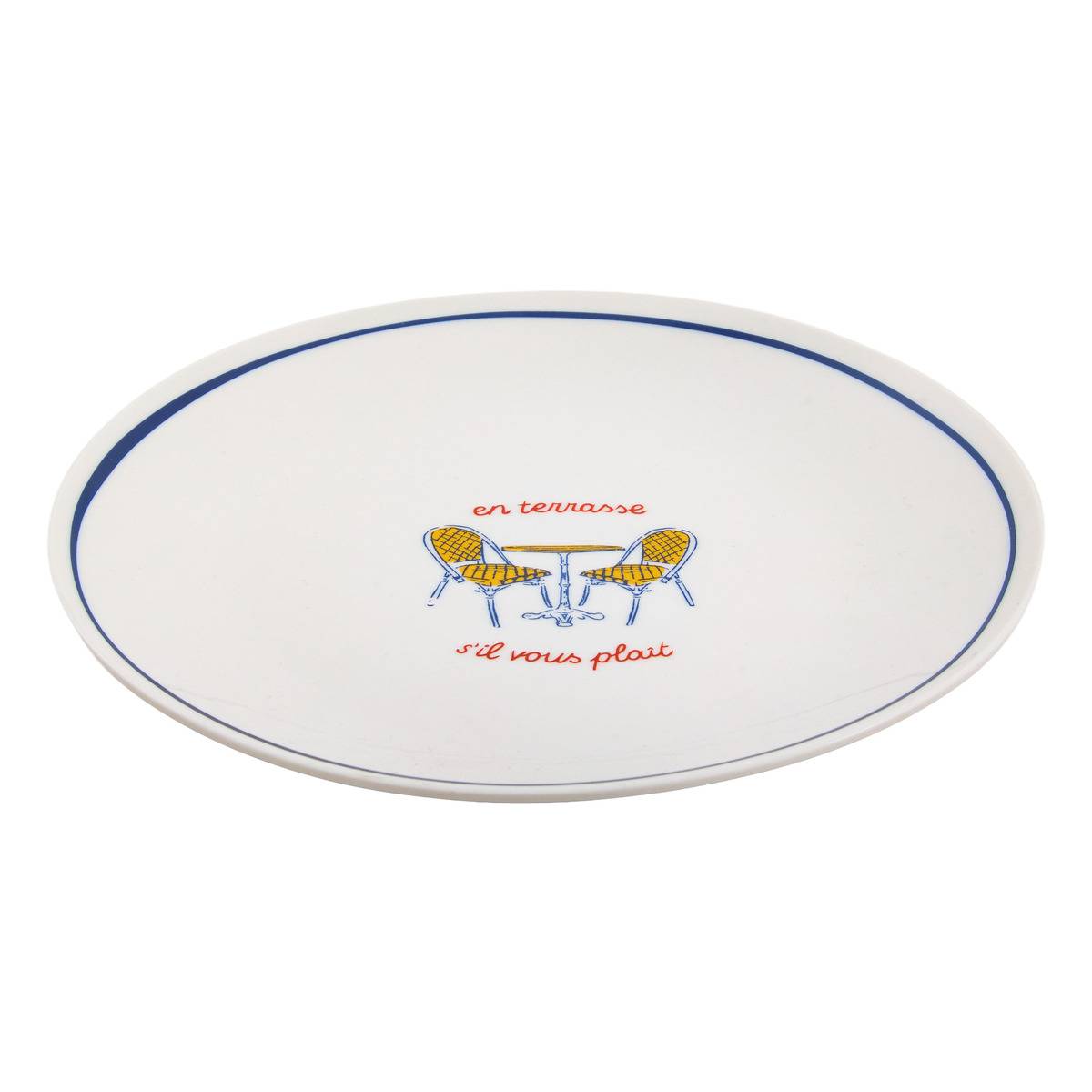 Lot de 6 assiettes dessert Fra ronde D.19cm bleu modèle b, ATMOSPHERA
