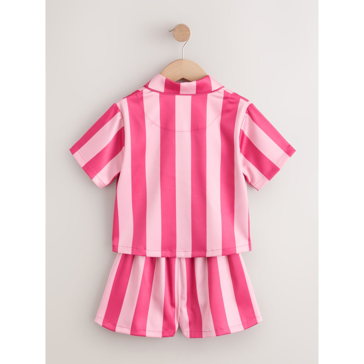 Pyjama short en satin à rayures rouge/rose, NEXT