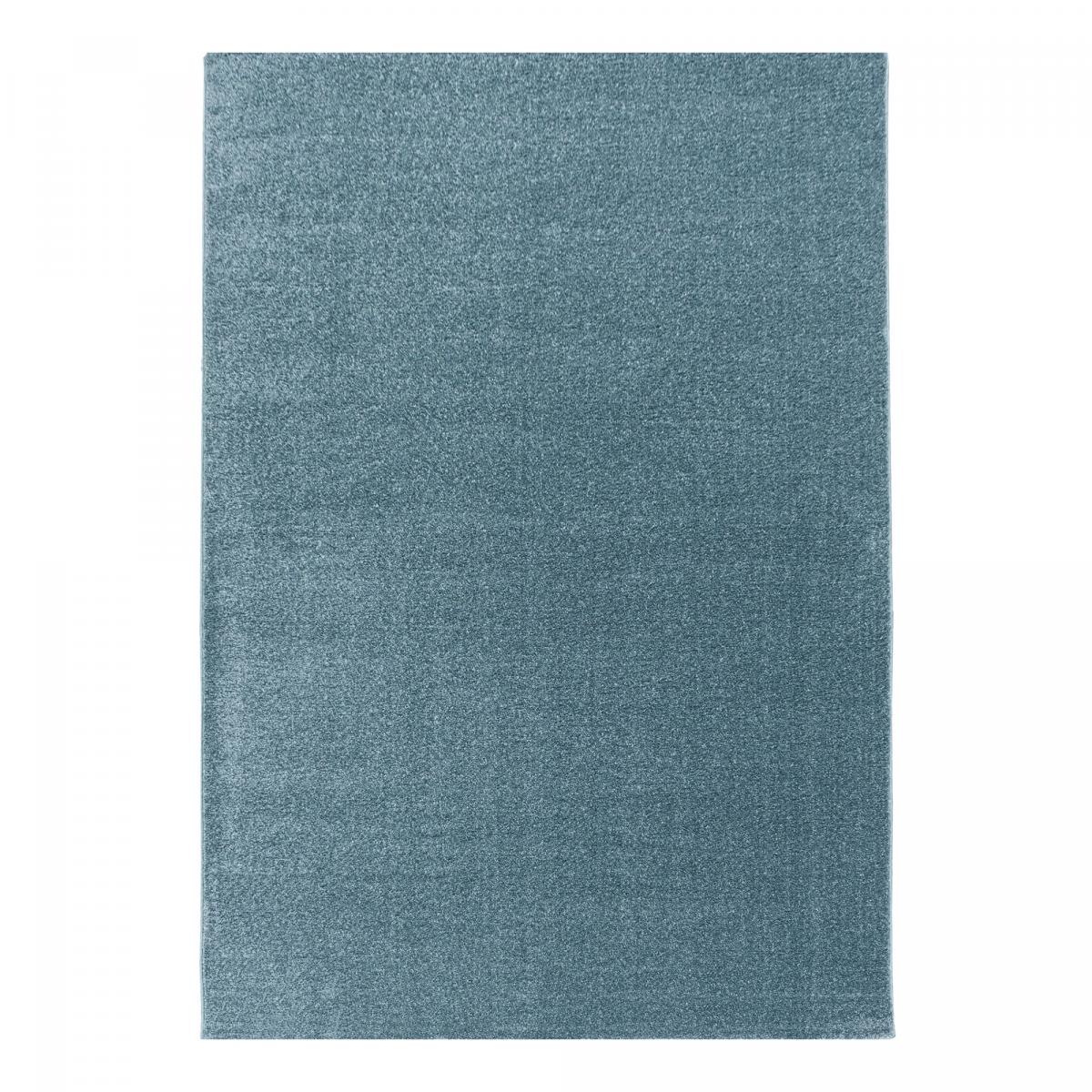 Tapis de couloir tissé motif uni BENAPO bleu, UN AMOUR DE TAPIS