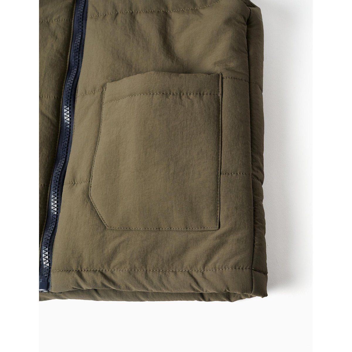 Doudoune sans manches avec capuche et poches vert foncé, ZIPPY