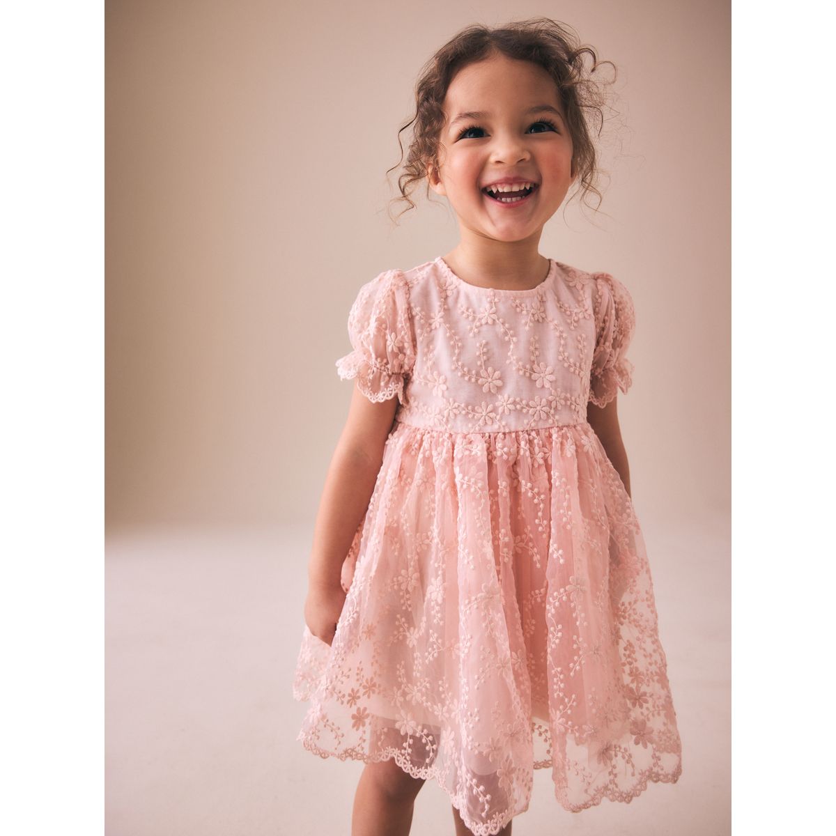 Robe de bal brodée rose pastel, NEXT