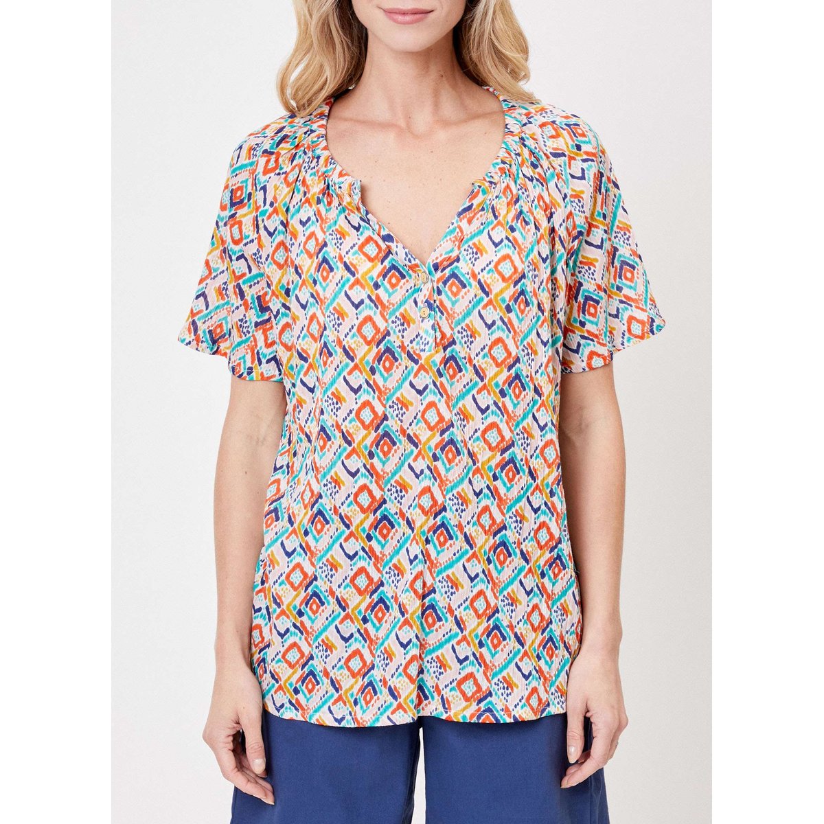 Top col tunisien coton bio KLERVIA rose pink, LA FIANCÉE