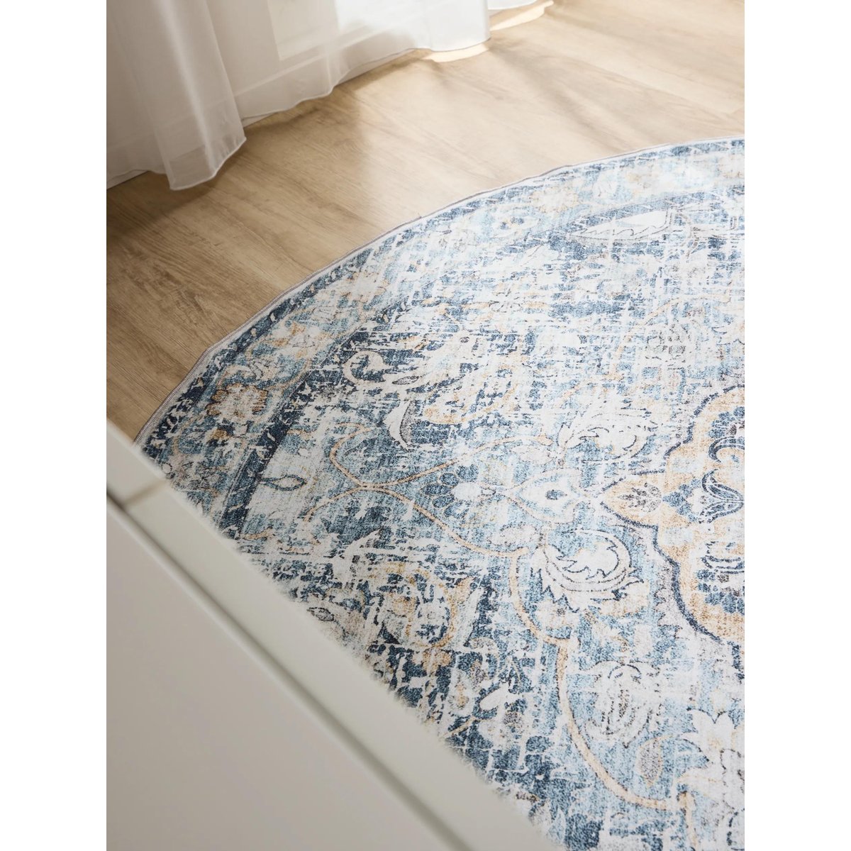 Tapis rond lavables GEORGE bleu, BENUTA