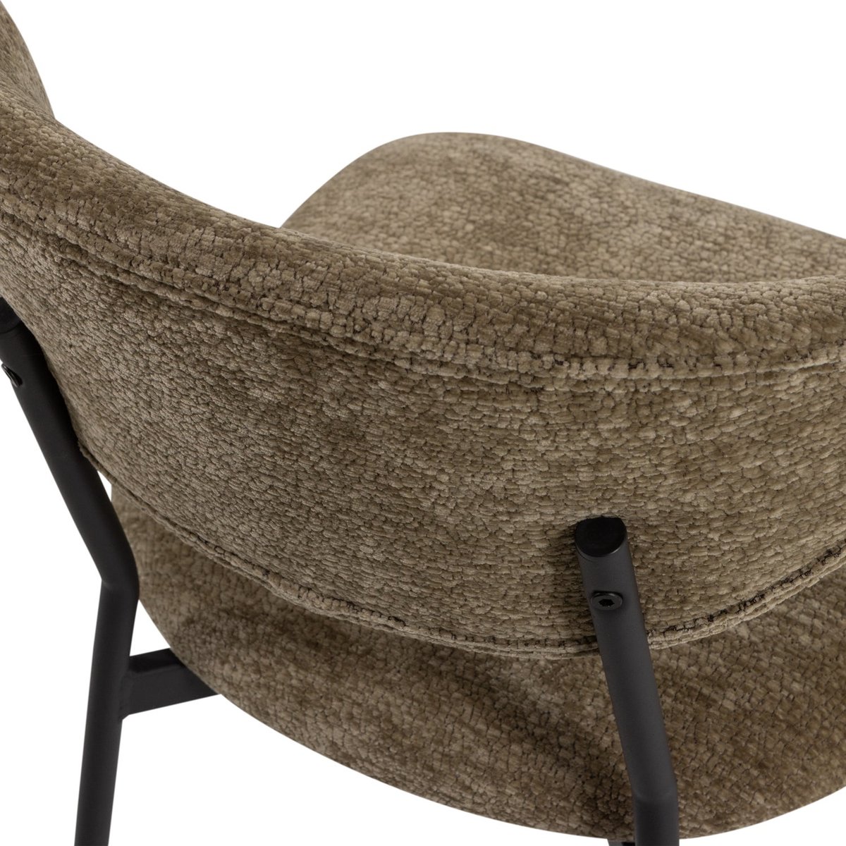 Lot de 2 fauteuils de table en chenille KJELD vert, WOOOD