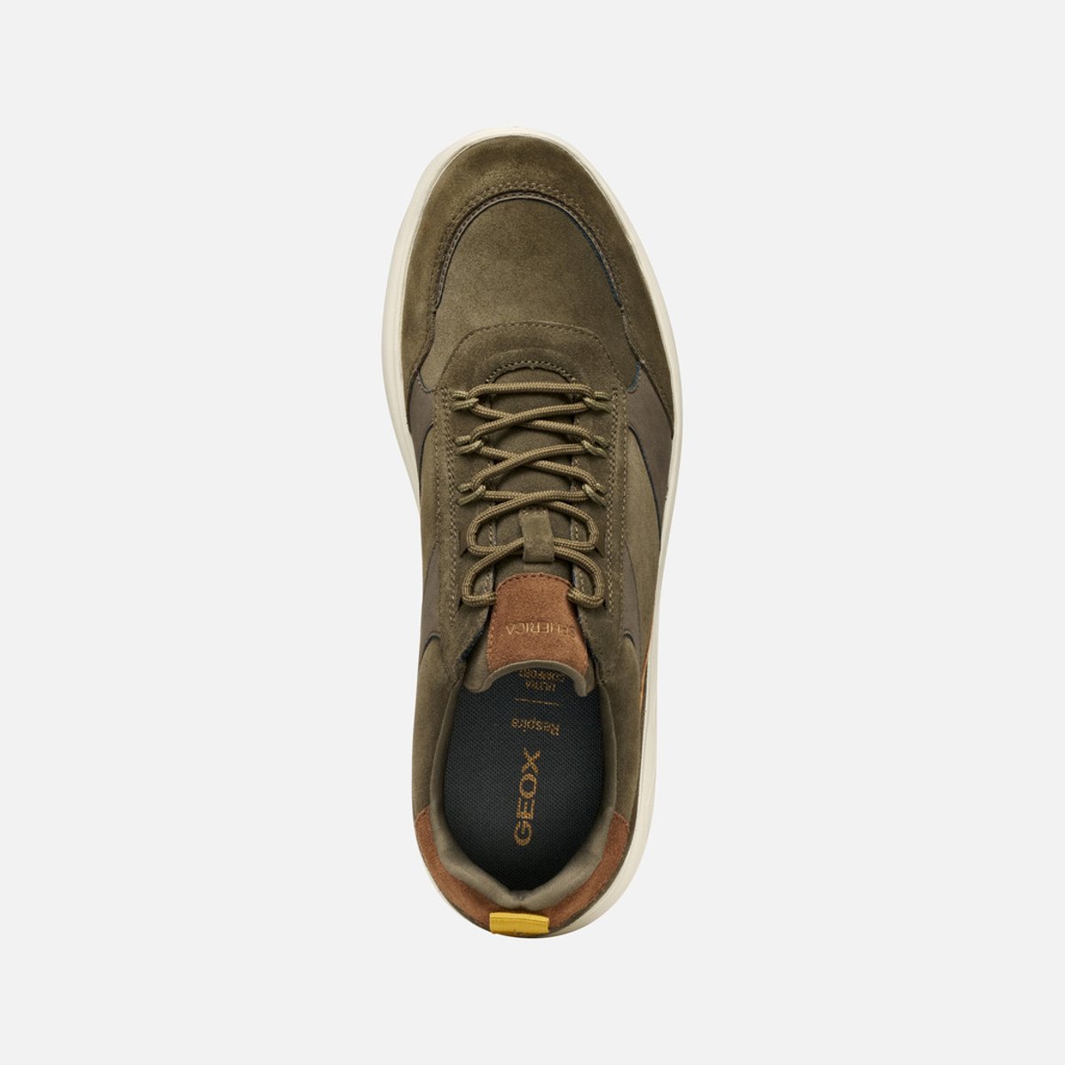 Baskets U SPHERICA vert militaire/cognac, GEOX