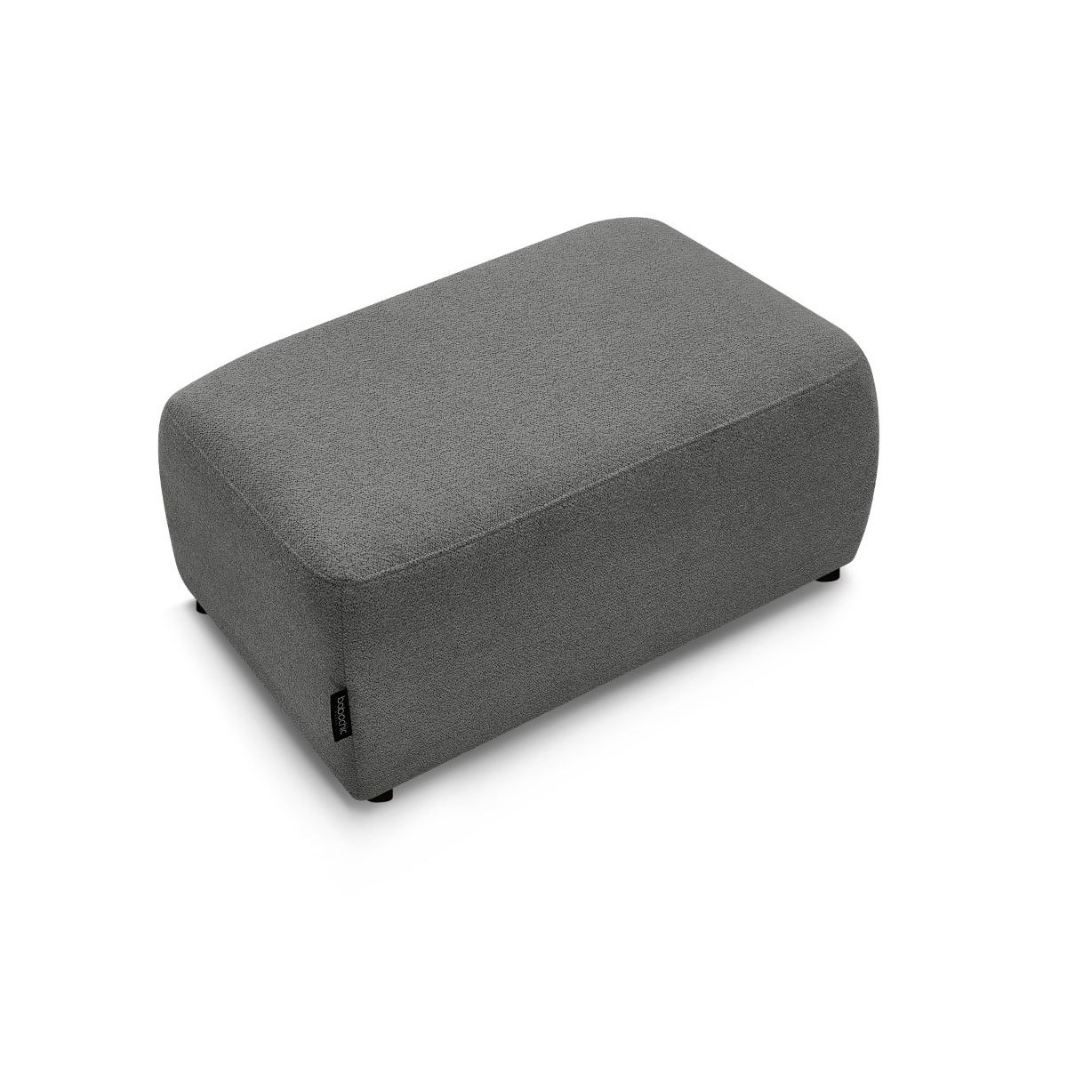 Pouf tissu chiné, ATILLA gris foncé, BOBOCHIC