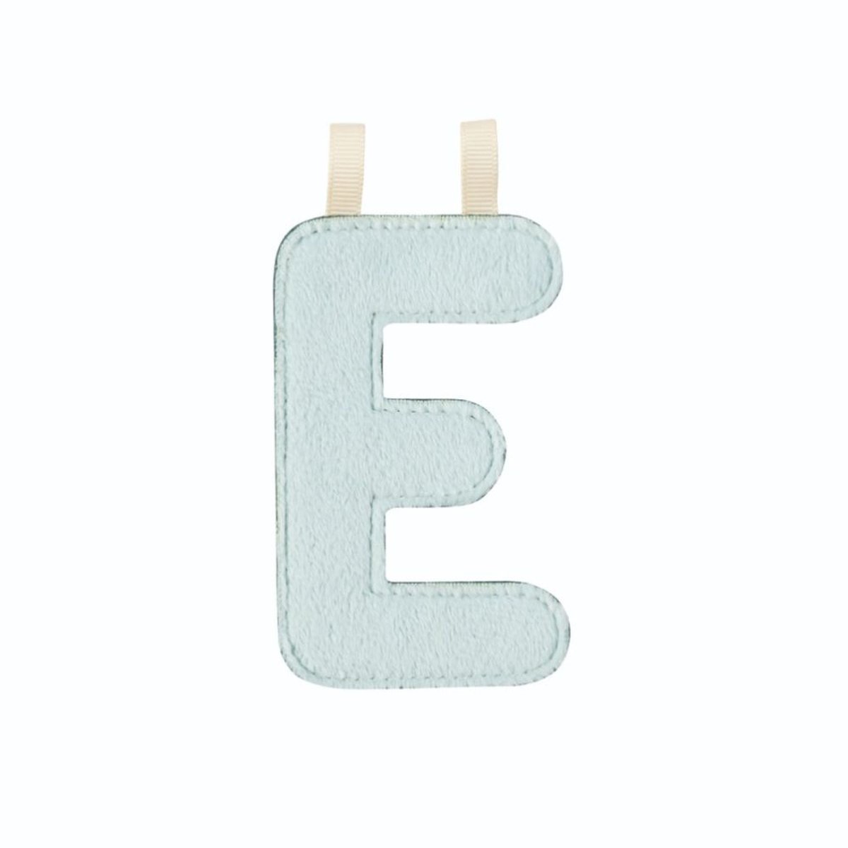 Lettre en tissu phosphorescente bleue E couleur unique, LILLIPUTIENS