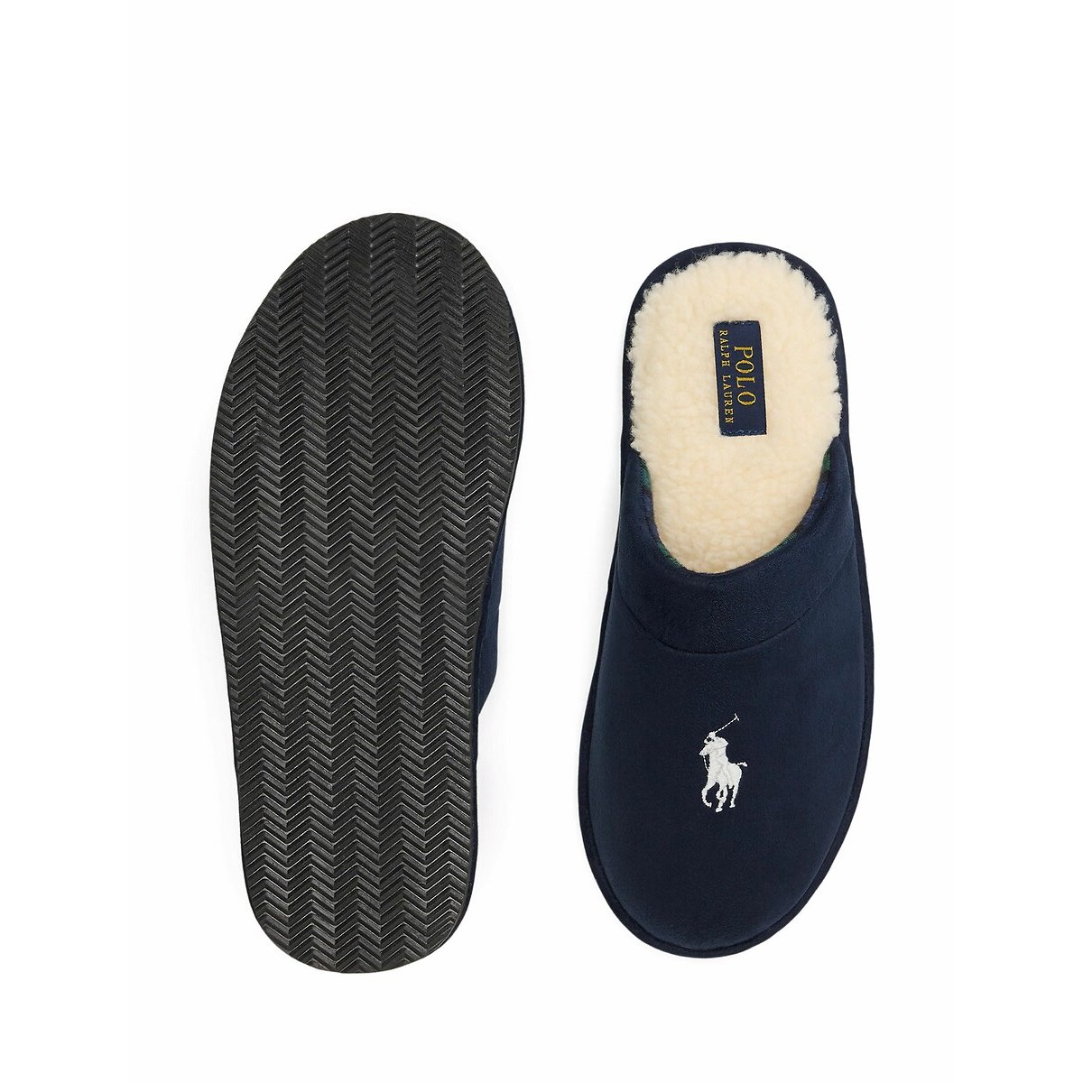 Chaussons slippers Klarence bleu marine, POLO RALPH LAUREN