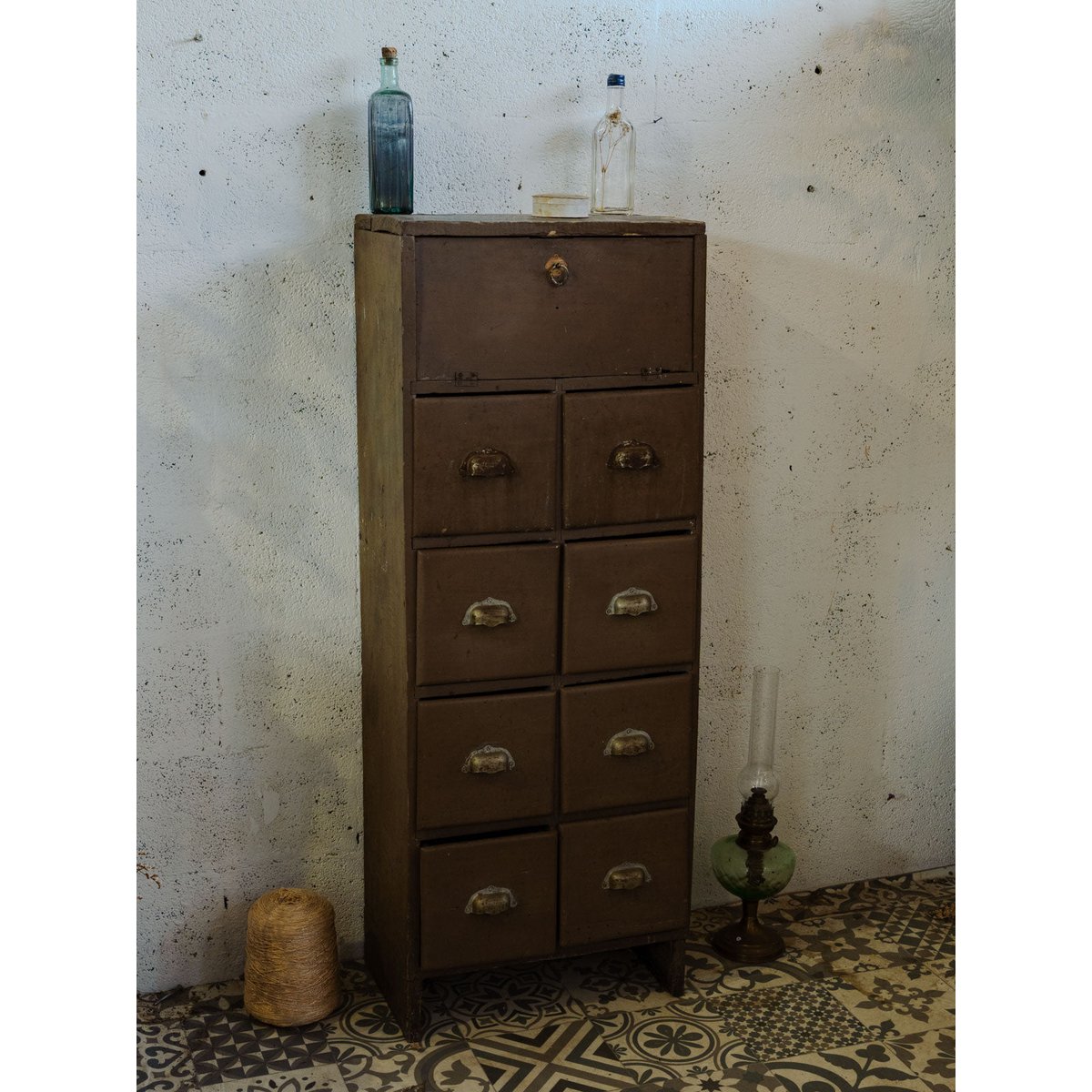 Meuble de métier en bois marron Fernand N°382 - Bon état marron, DEBONGOUT
