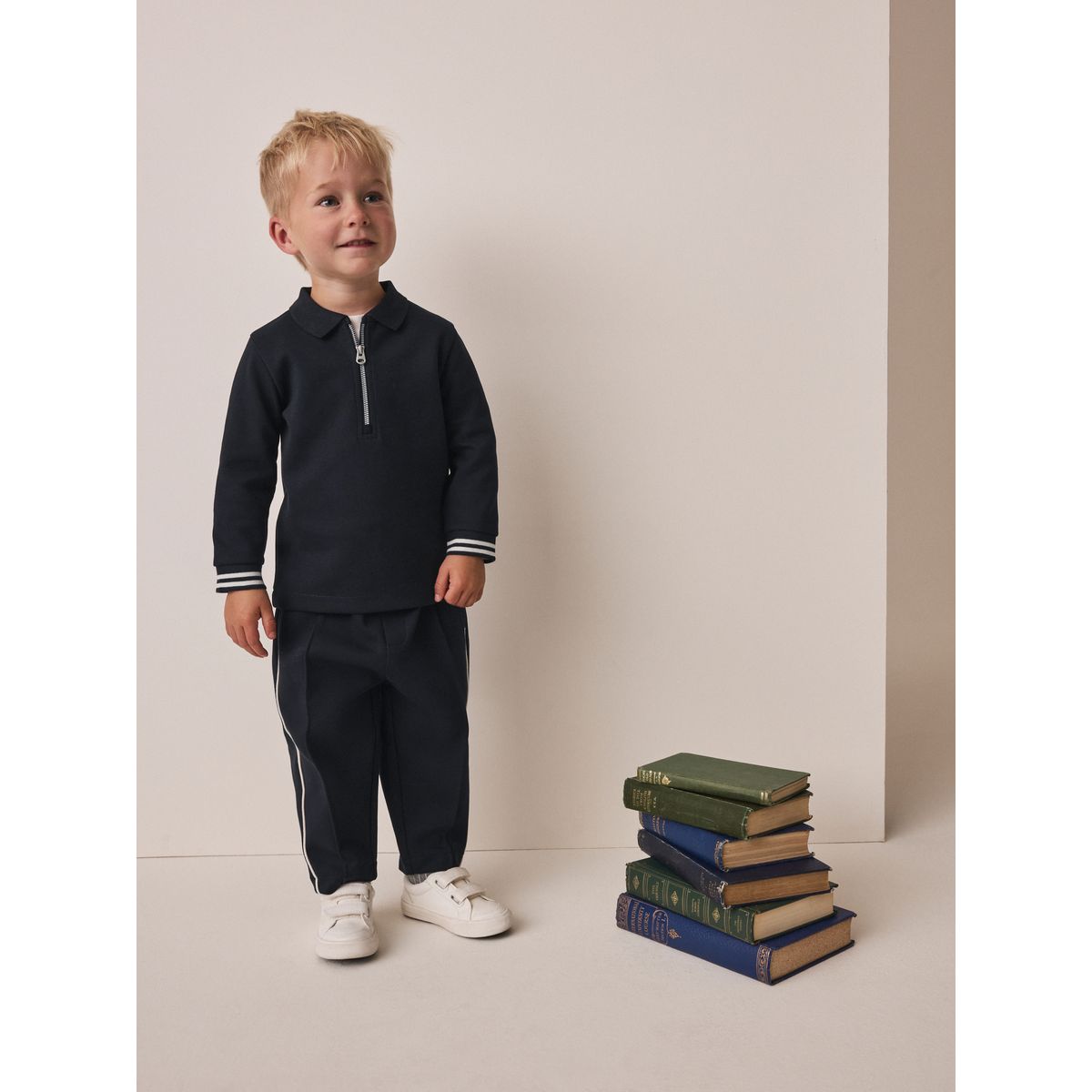 Polo à manches longues et pantalon de jogging bleu marine, NEXT