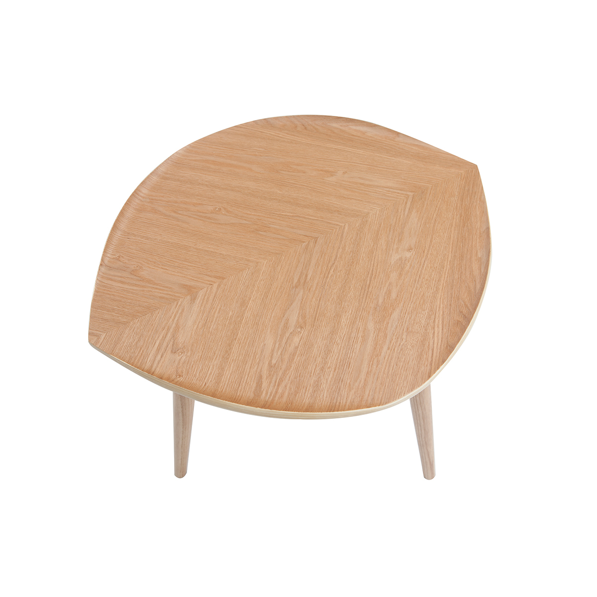Table d'appoint forme de feuille bois clair L60 cm PHYLL frêne, MILIBOO