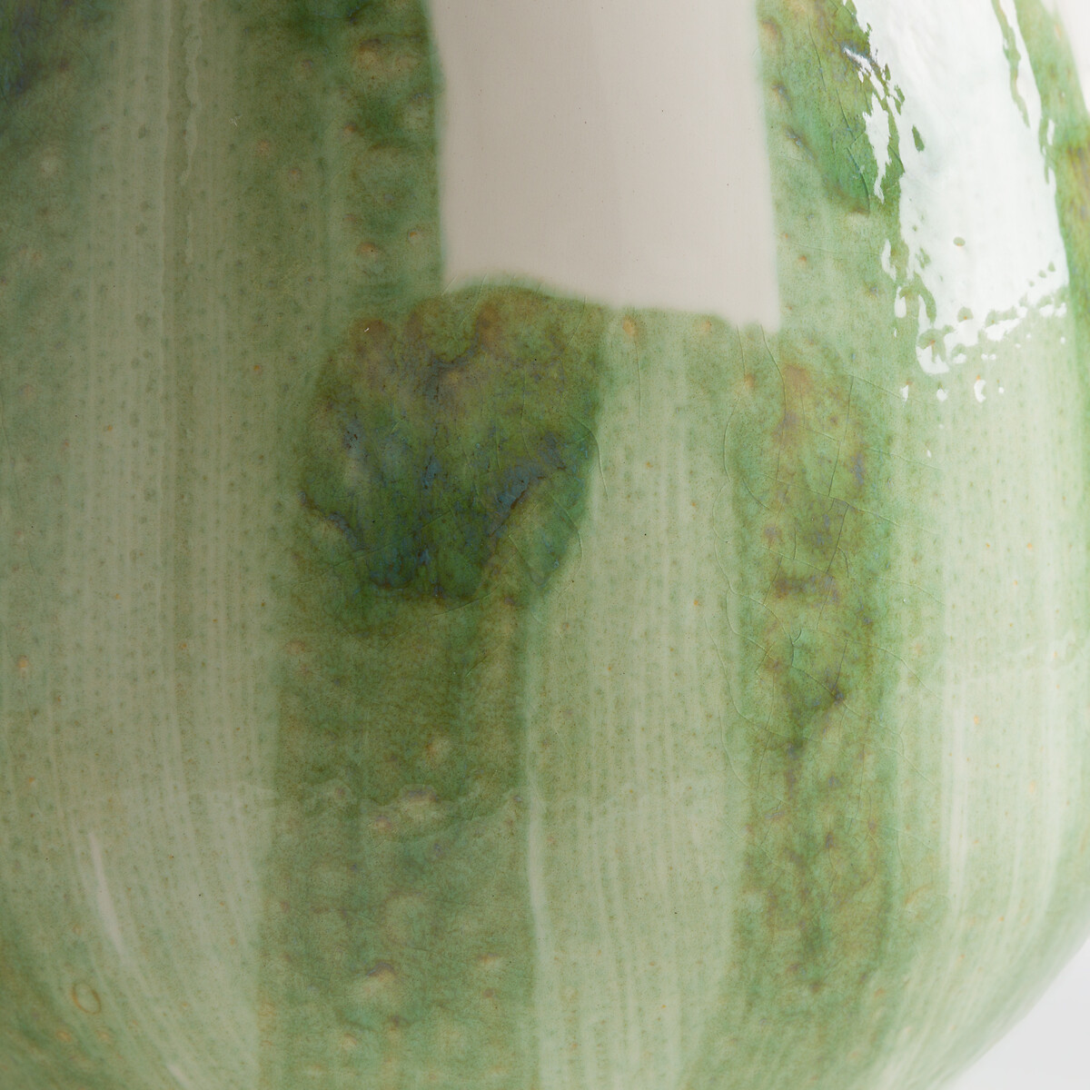 Winga Hand-Painted Glazed Earthenware Vase sage green/ecru, AM.PM