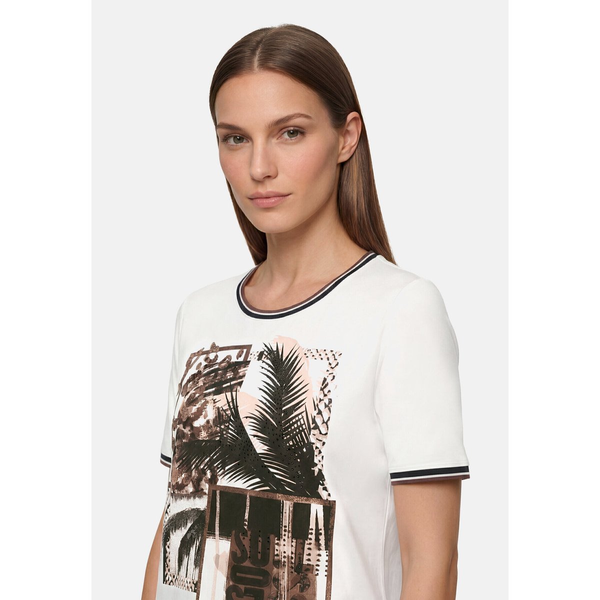 T-shirt basique à impression patch cream/brown, BETTY BARCLAY