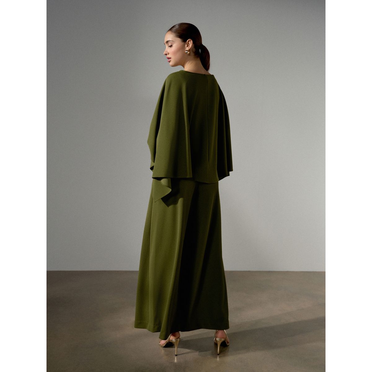 Combi-pantalon en jersey effet cape vert, NEXT