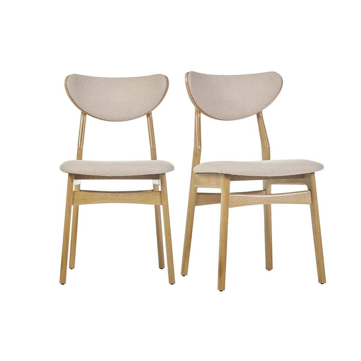 Chaises scandinaves chêne massif (lot de 2) MAYA chêne clair, MILIBOO