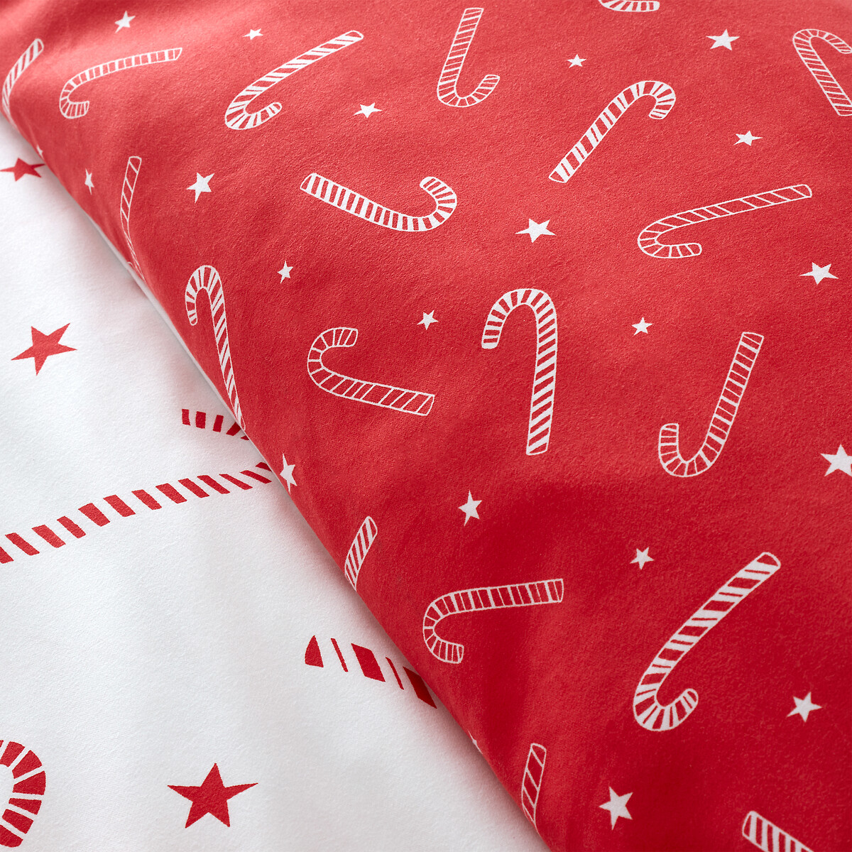 Christmas Candy Cane Duvet Cover and Pillowcase Set white, CATHERINE LANSFIELD