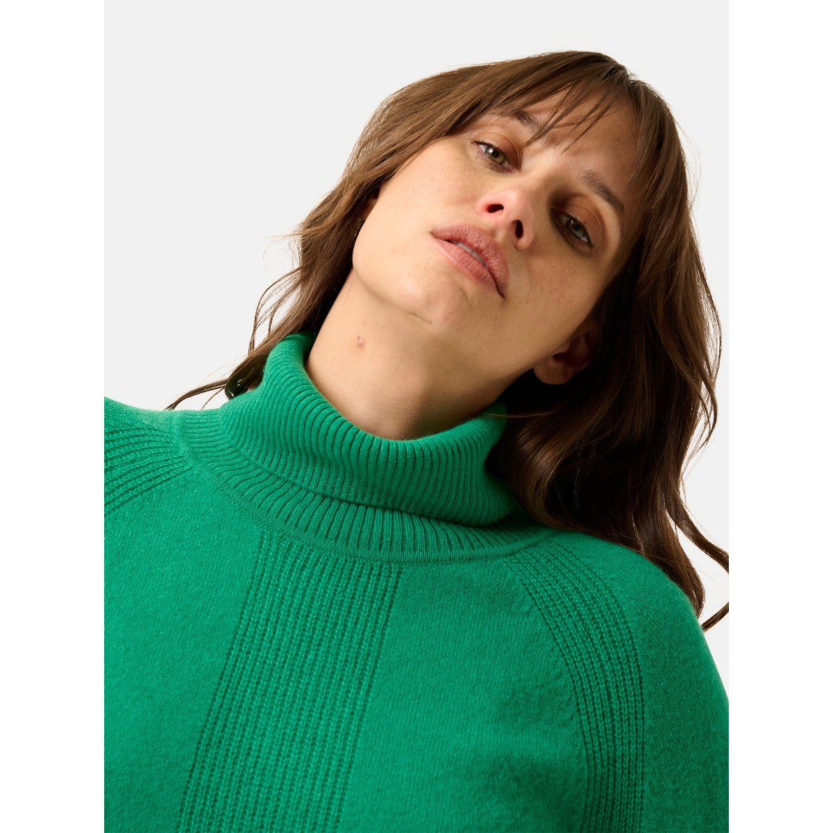Pull Col Roulé Menthe Lilly vert, JUST CASHMERE