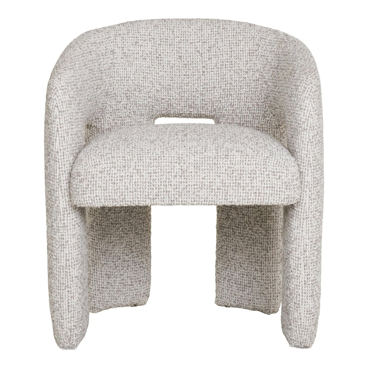 Fauteuil de table en tissu chiné beige TULSA gris, PIER IMPORT
