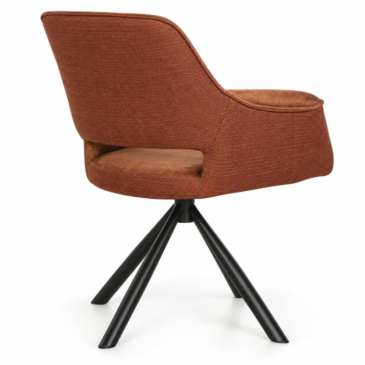 Fauteuil de table pivotant en tissu (lot de 2) IENA cuivre, PIER IMPORT