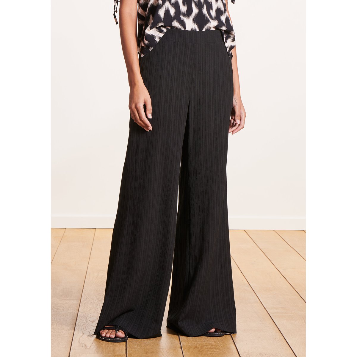 Pantalon large en coton noir, LA FEE MARABOUTEE