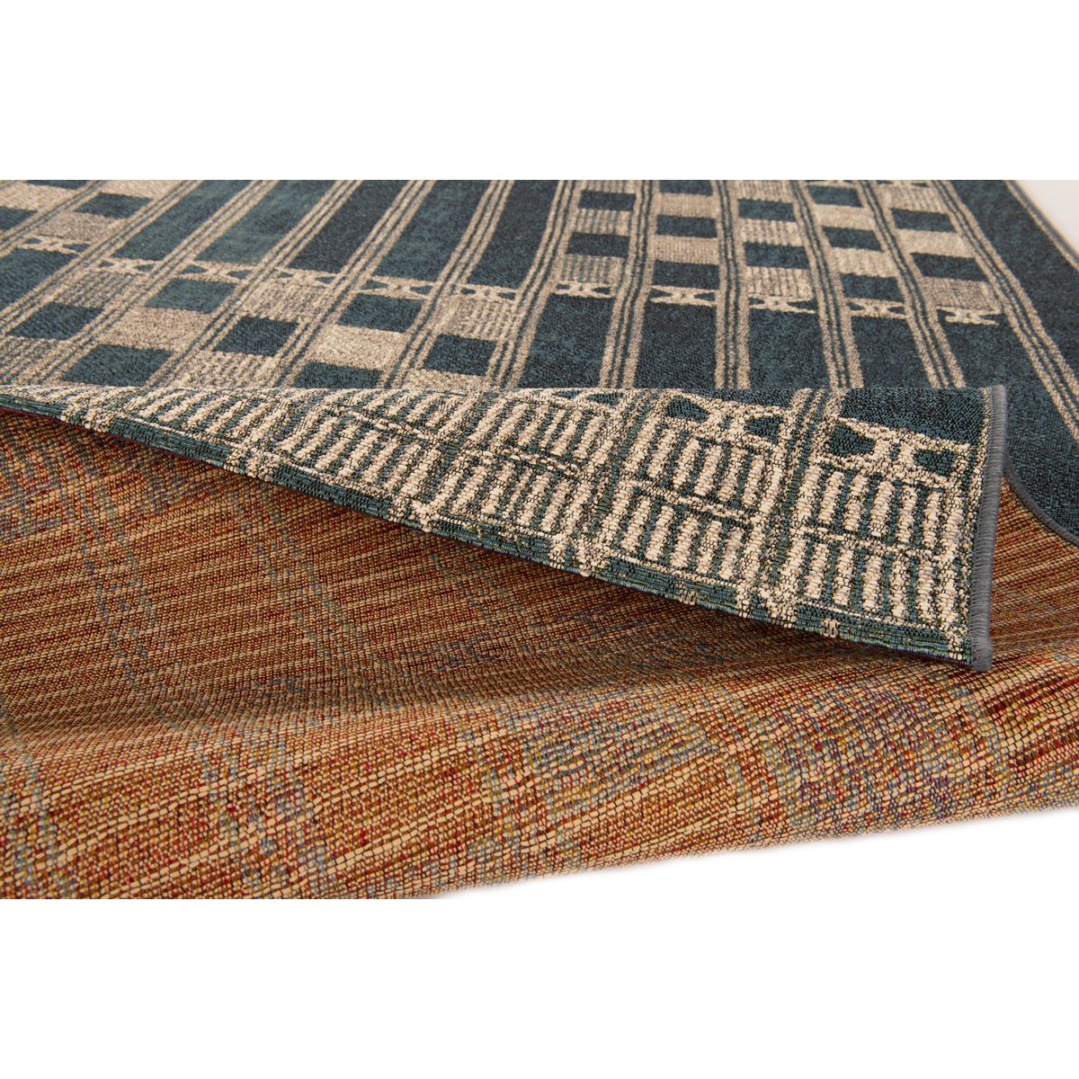 Tapis tissé d'intérieur et d'extérieur - AURORA bleu, GINO FALCONE