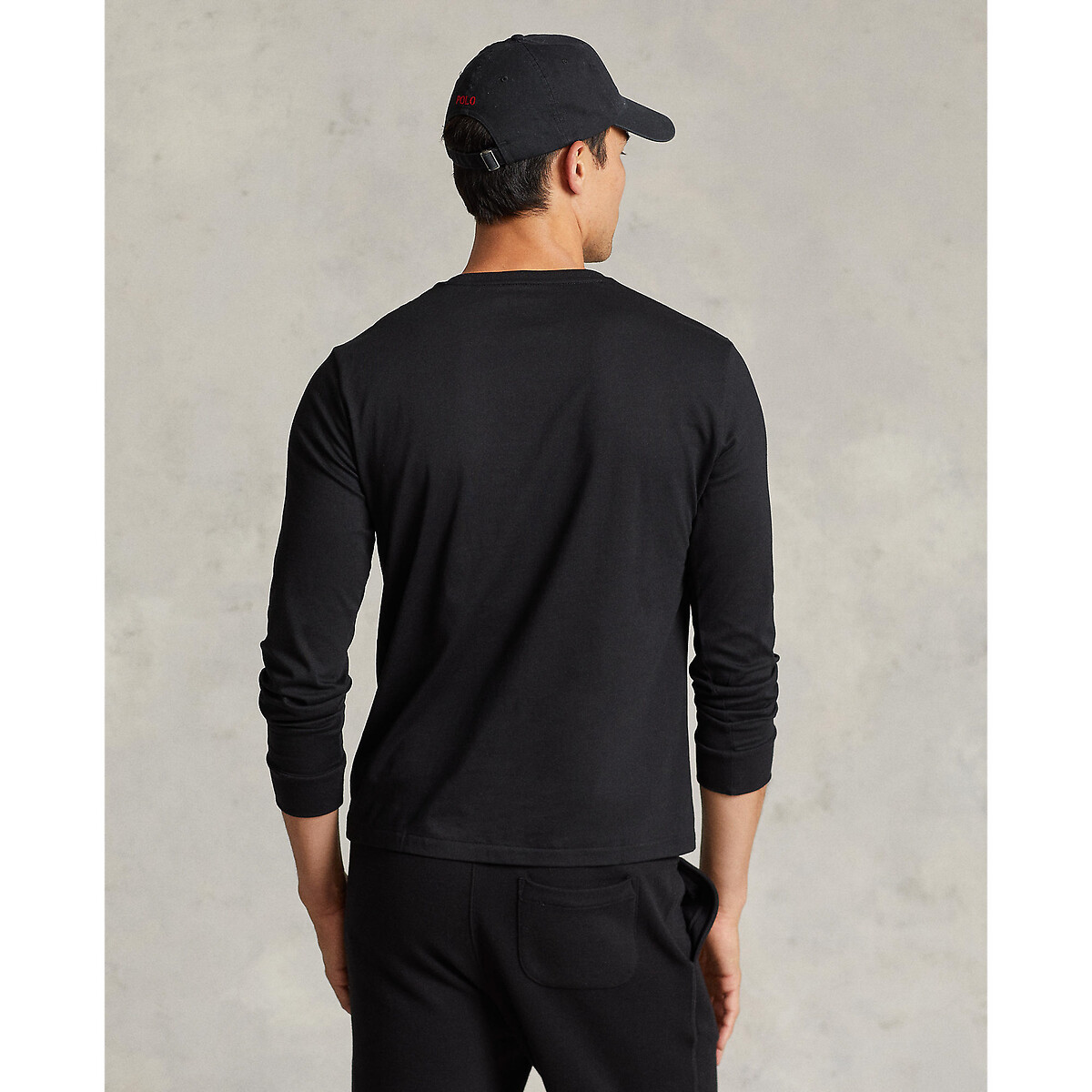 T-shirt manches longues Custom Slim Fit noir, POLO RALPH LAUREN